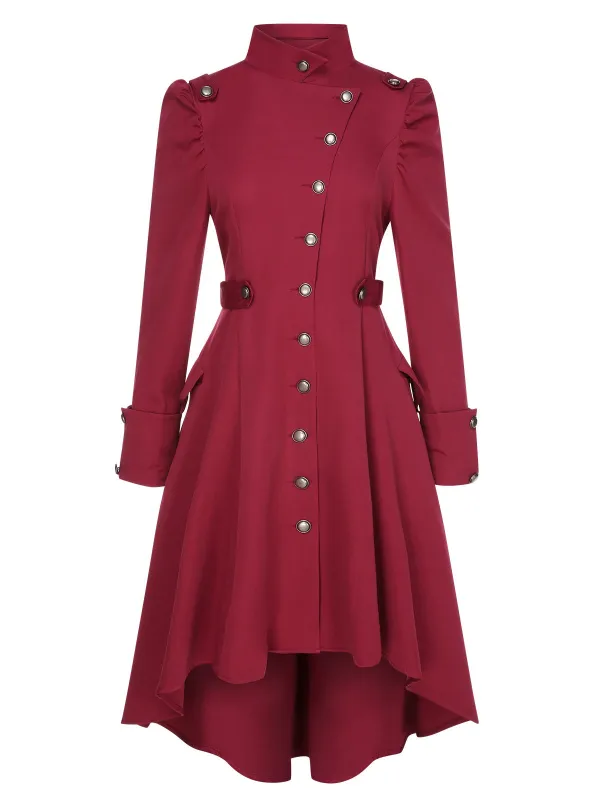 1950s Solid Stand Collar Button Coat sold by Retro Stage