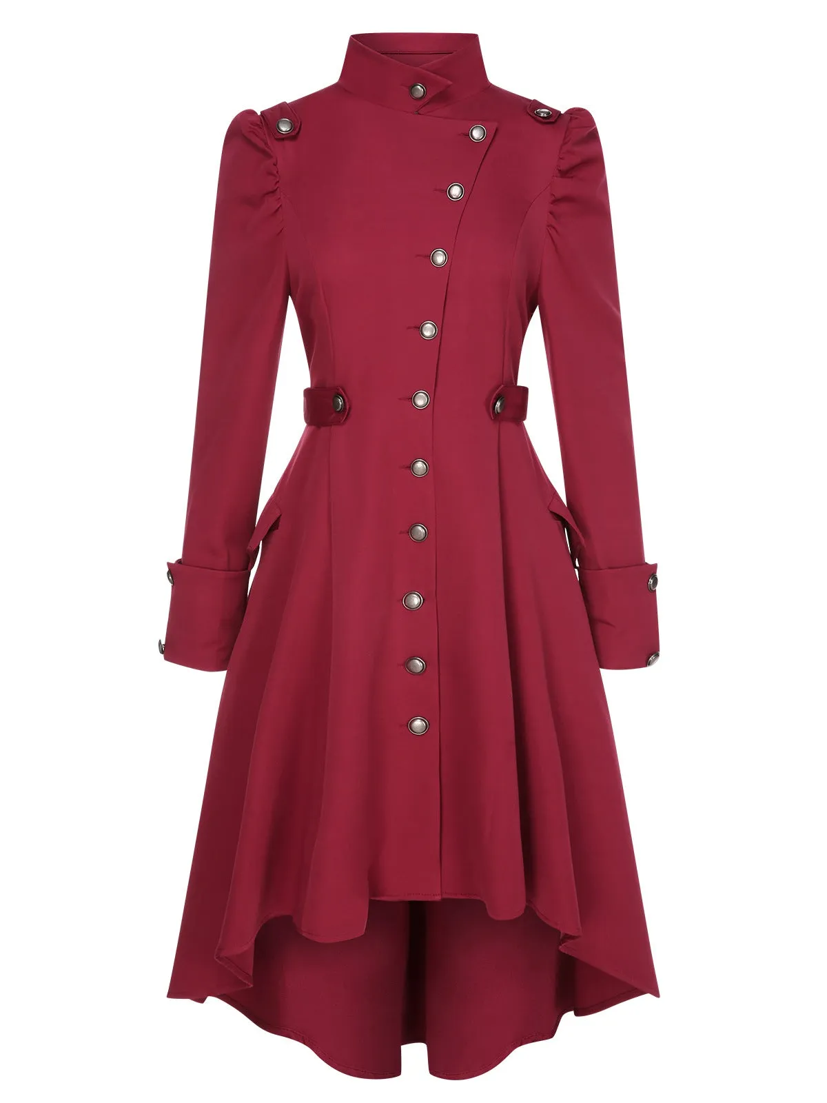 1950s Solid Stand Collar Button Coat sold by Retro Stage