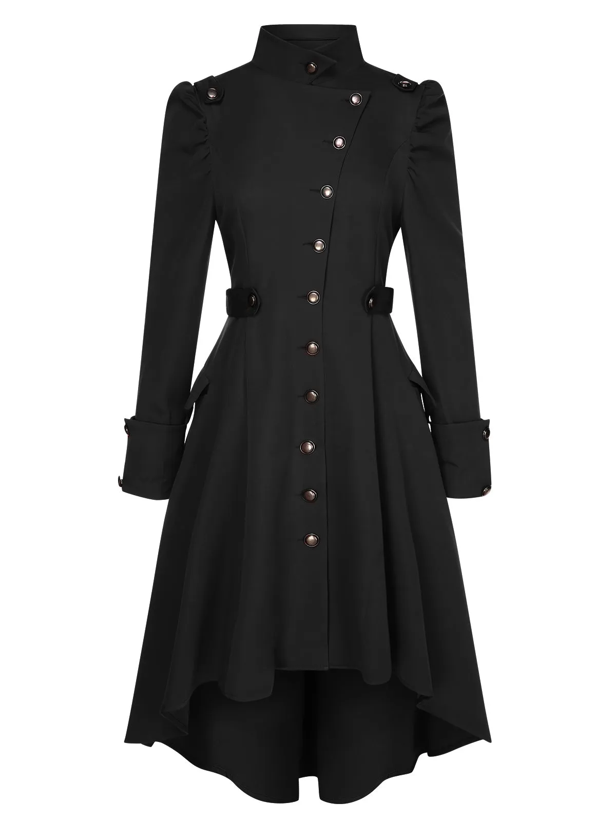 1950s Solid Stand Collar Button Coat sold by Retro Stage product image thumbnail 5