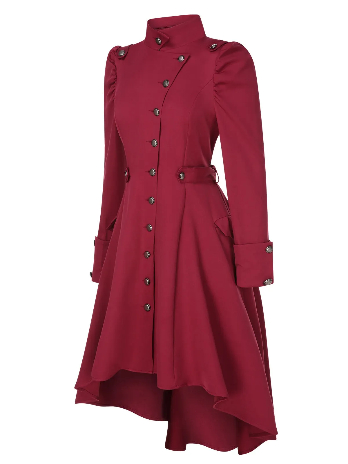 1950s Solid Stand Collar Button Coat sold by Retro Stage product image thumbnail 3