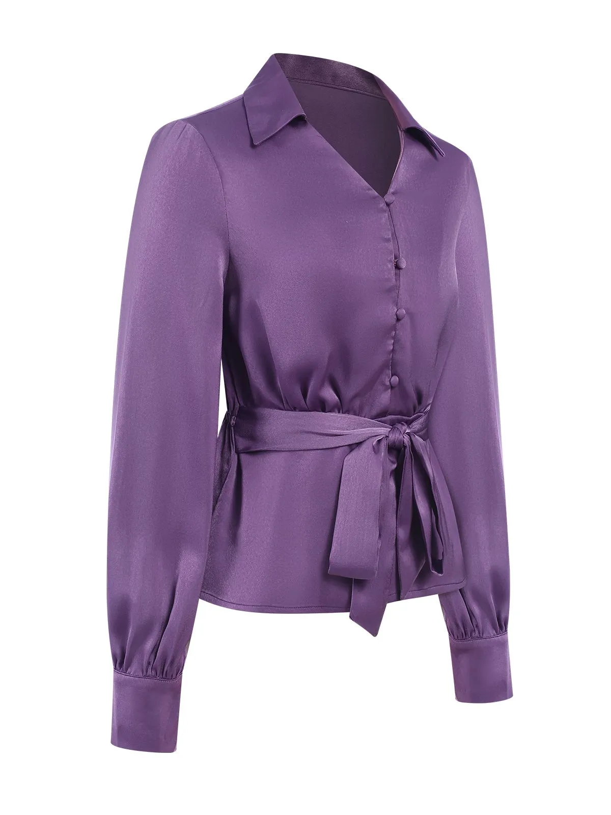 1930s Tie Front Lapel Long Sleeve Blouse sold by Retro Stage product image thumbnail 2