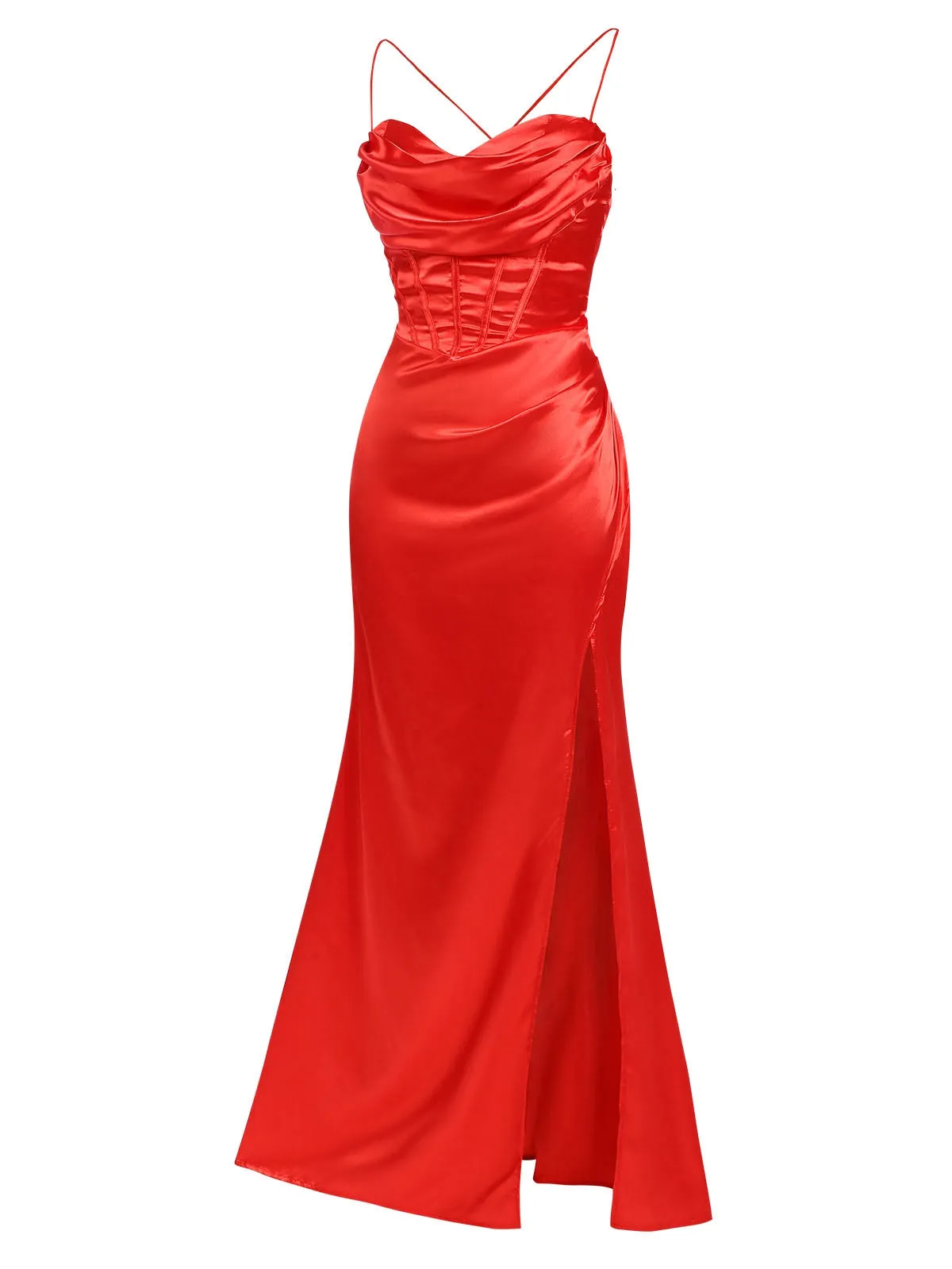 1920s Solid Lace-Up High Slit Dress sold by Retro Stage product image thumbnail 4