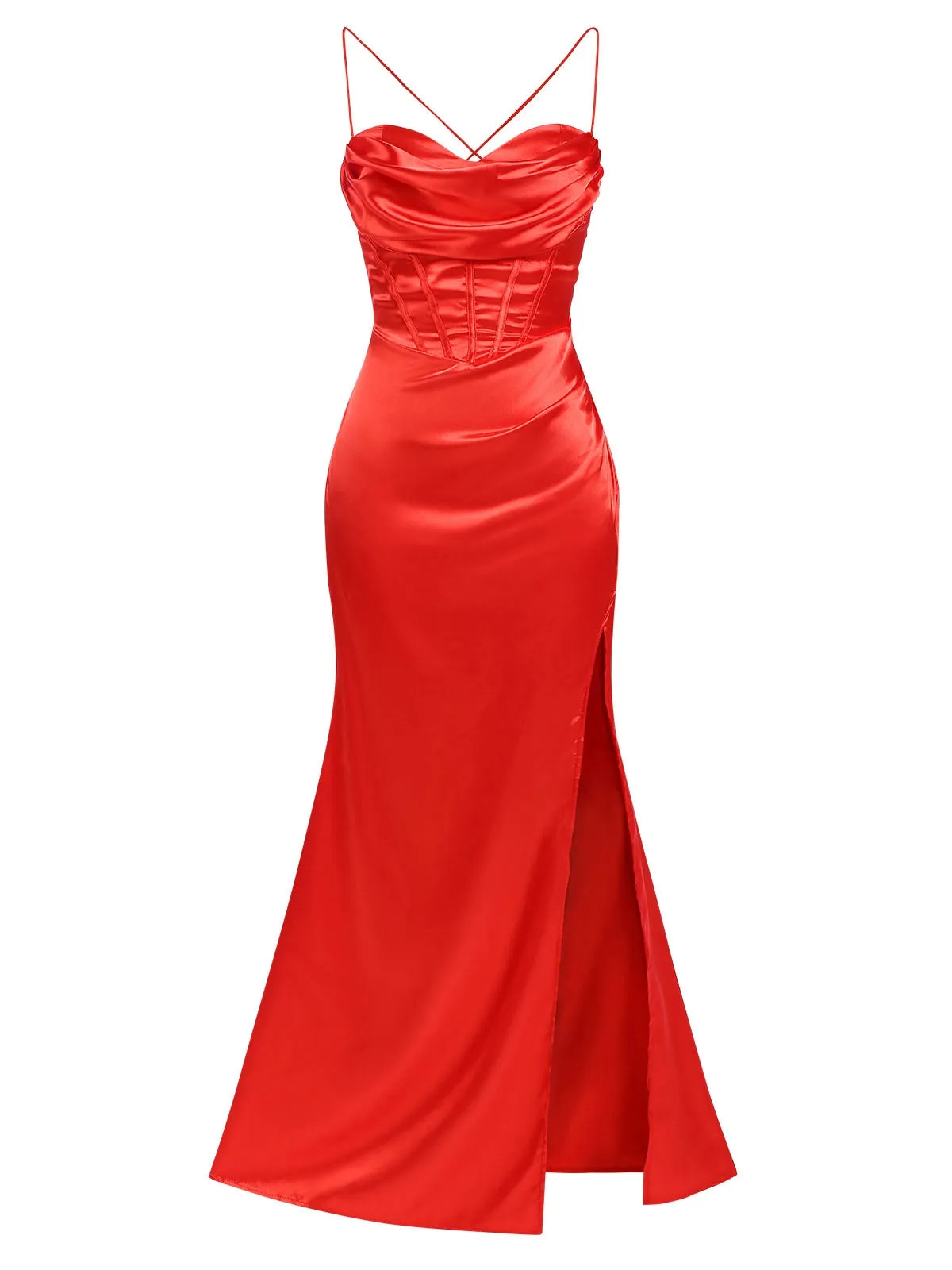 1920s Solid Lace-Up High Slit Dress sold by Retro Stage