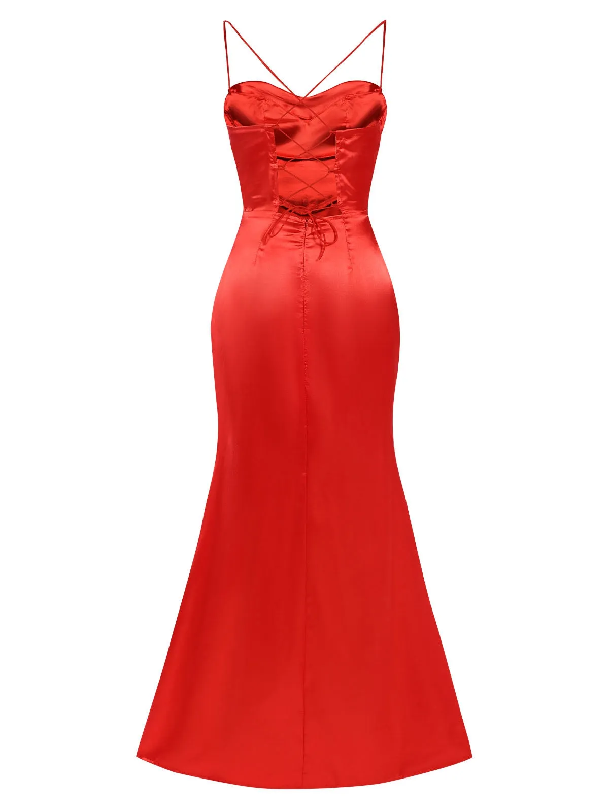 1920s Solid Lace-Up High Slit Dress sold by Retro Stage product image thumbnail 3