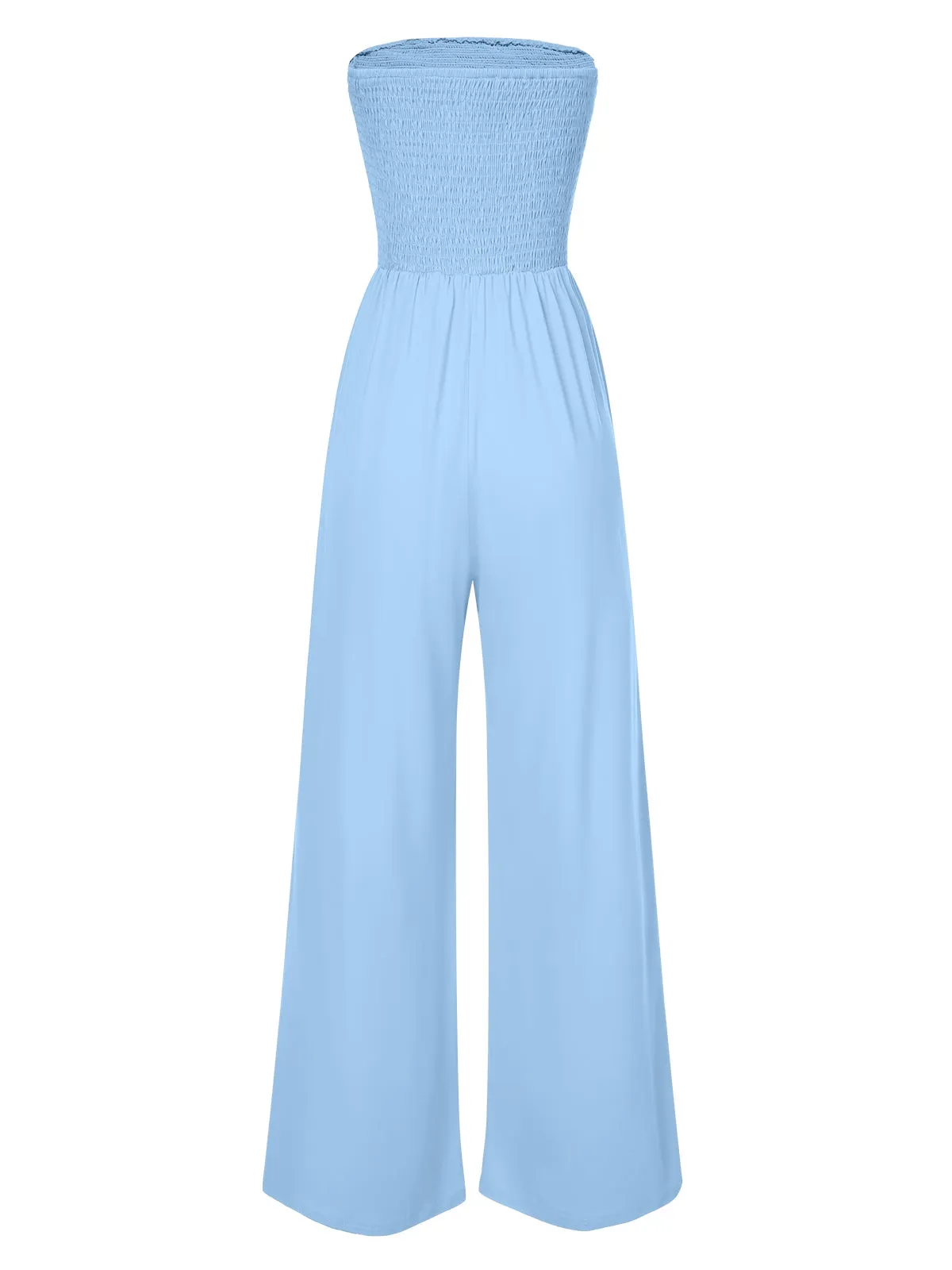 1970s Solid Sleeveless Smocked Bandeau Jumpsuit sold by Retro Stage product image thumbnail 4