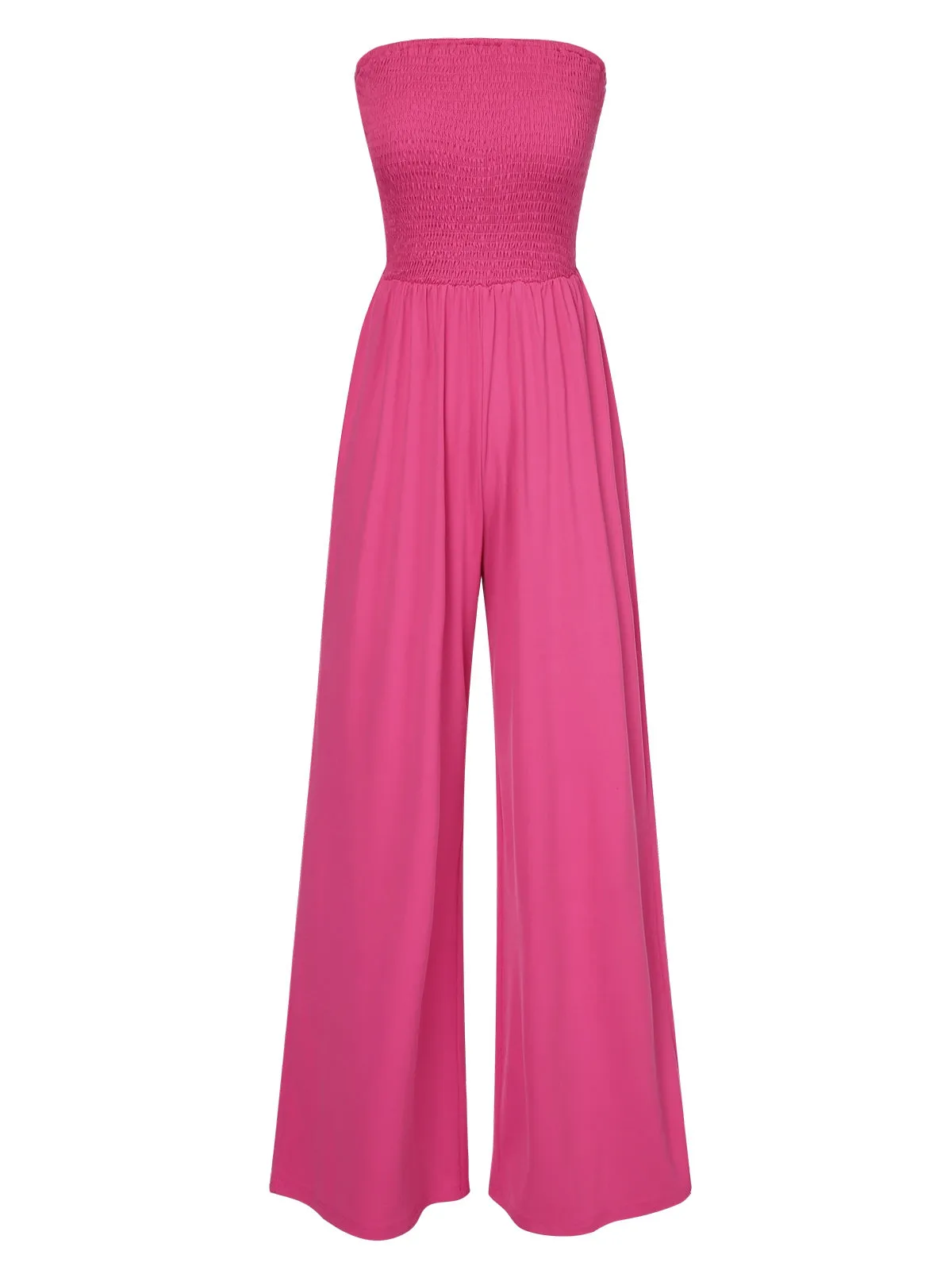 1970s Solid Sleeveless Smocked Bandeau Jumpsuit sold by Retro Stage product image thumbnail 2