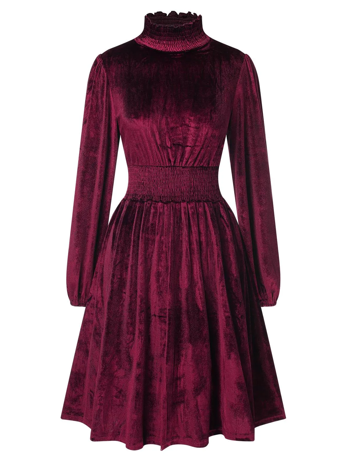 1940s Solid Stand Collar Velvet Dress sold by Retro Stage