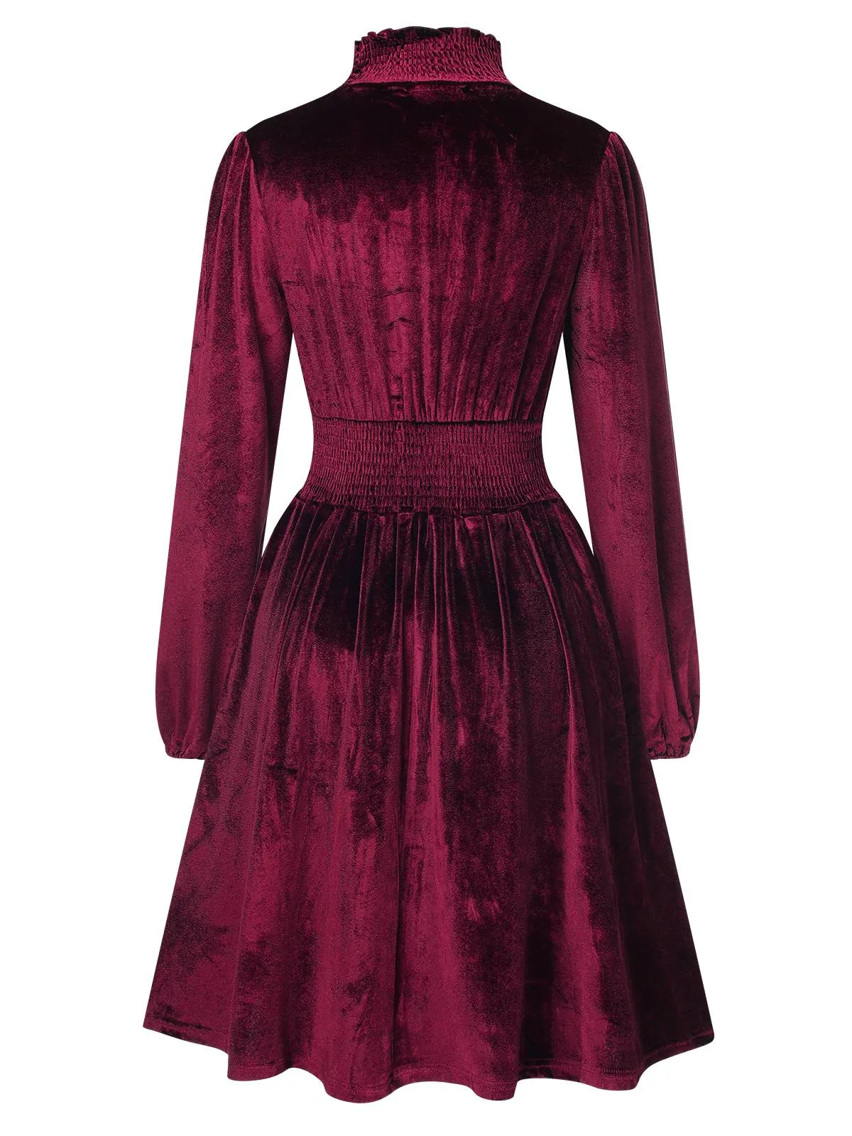 1940s Solid Stand Collar Velvet Dress sold by Retro Stage product image thumbnail 3
