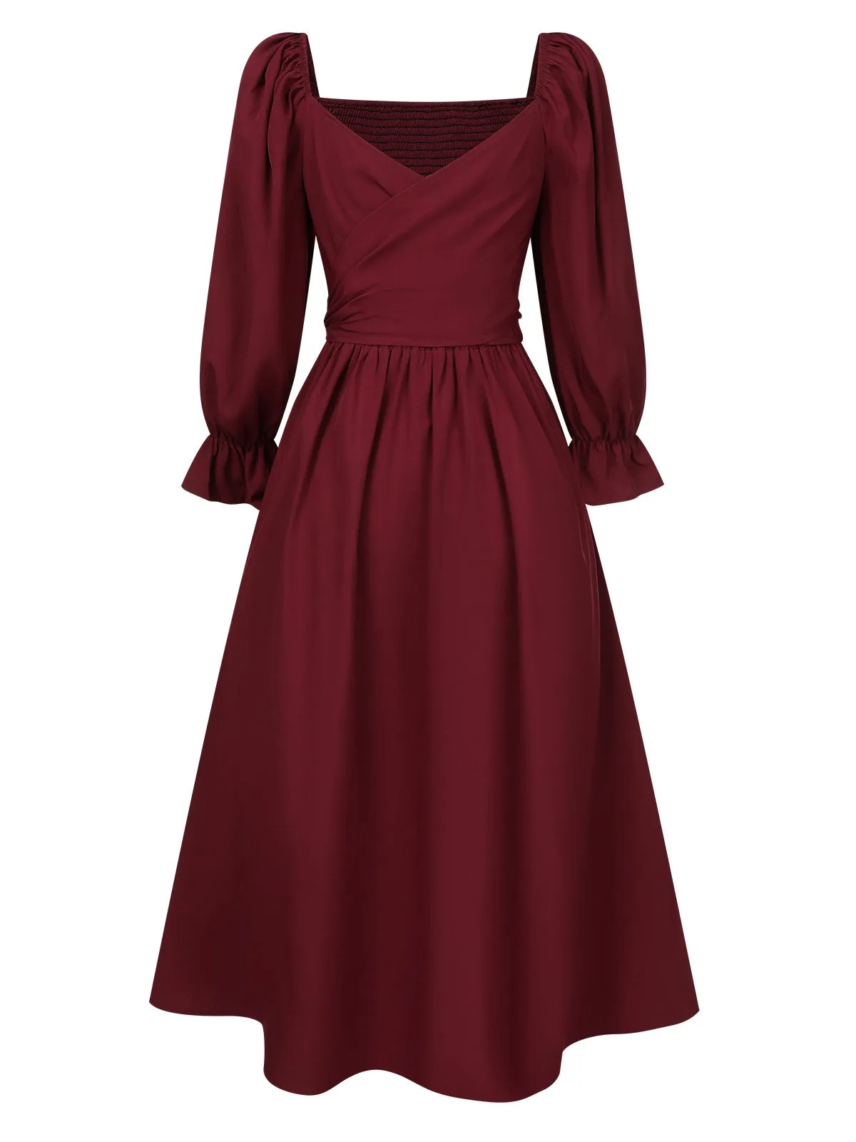 1940s Ruffle Wrap Reversible Puff Sleeve Dress sold by Retro Stage product image thumbnail 2