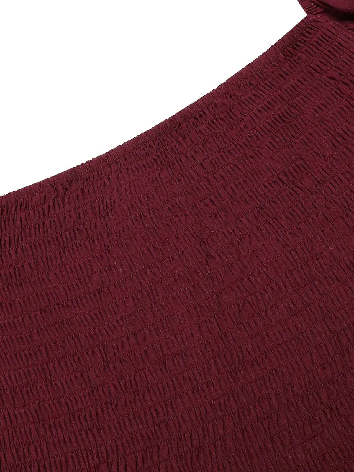 1940s Ruffle Wrap Reversible Puff Sleeve Dress sold by Retro Stage product image thumbnail 4