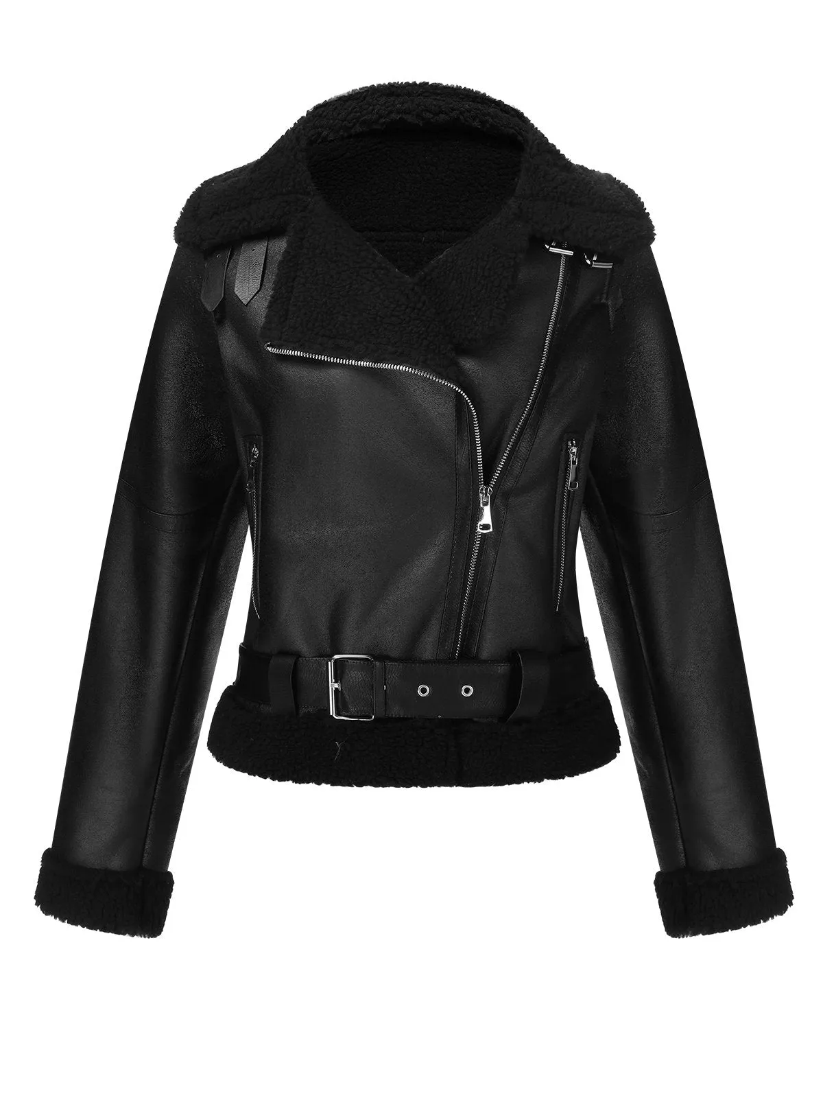 Black 1960s Solid Lapel Faux Leather Coat sold by Retro Stage