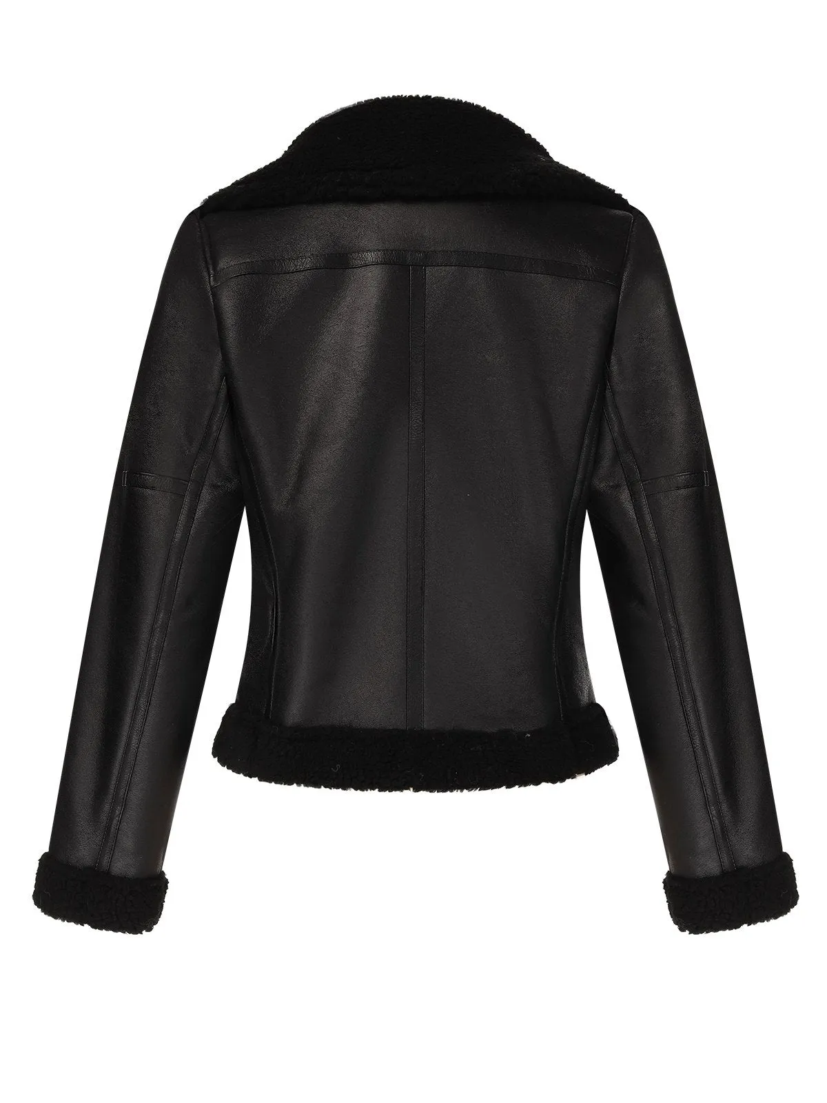 Black 1960s Solid Lapel Faux Leather Coat sold by Retro Stage product image thumbnail 3