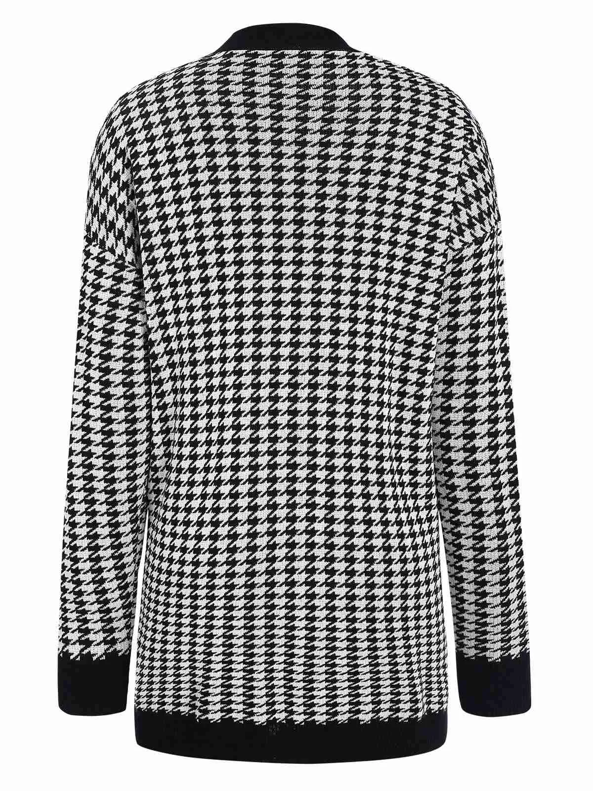 Black 1950s Houndstooth Checkerboard Coat sold by Retro Stage product image thumbnail 4