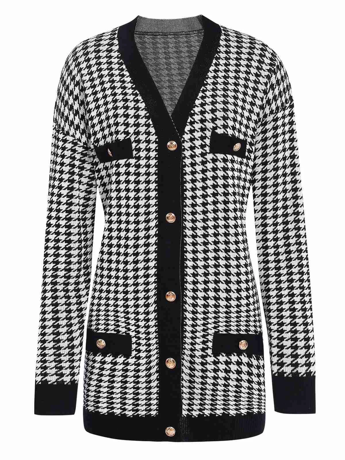 Black 1950s Houndstooth Checkerboard Coat sold by Retro Stage product image thumbnail 2