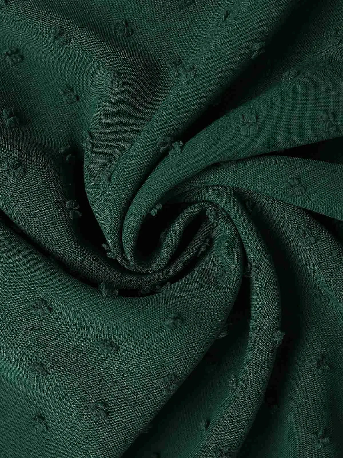 Green 1940s Solid Textured Bow Collar Dress sold by Retro Stage product image thumbnail 4