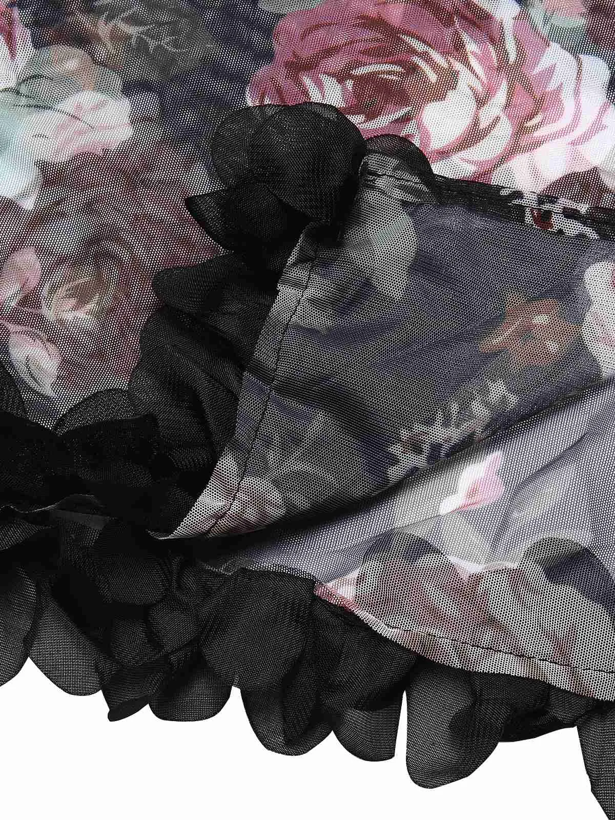 Black 1970s Rose Tulle Lace Trim Nightgown sold by Retro Stage product image thumbnail 4