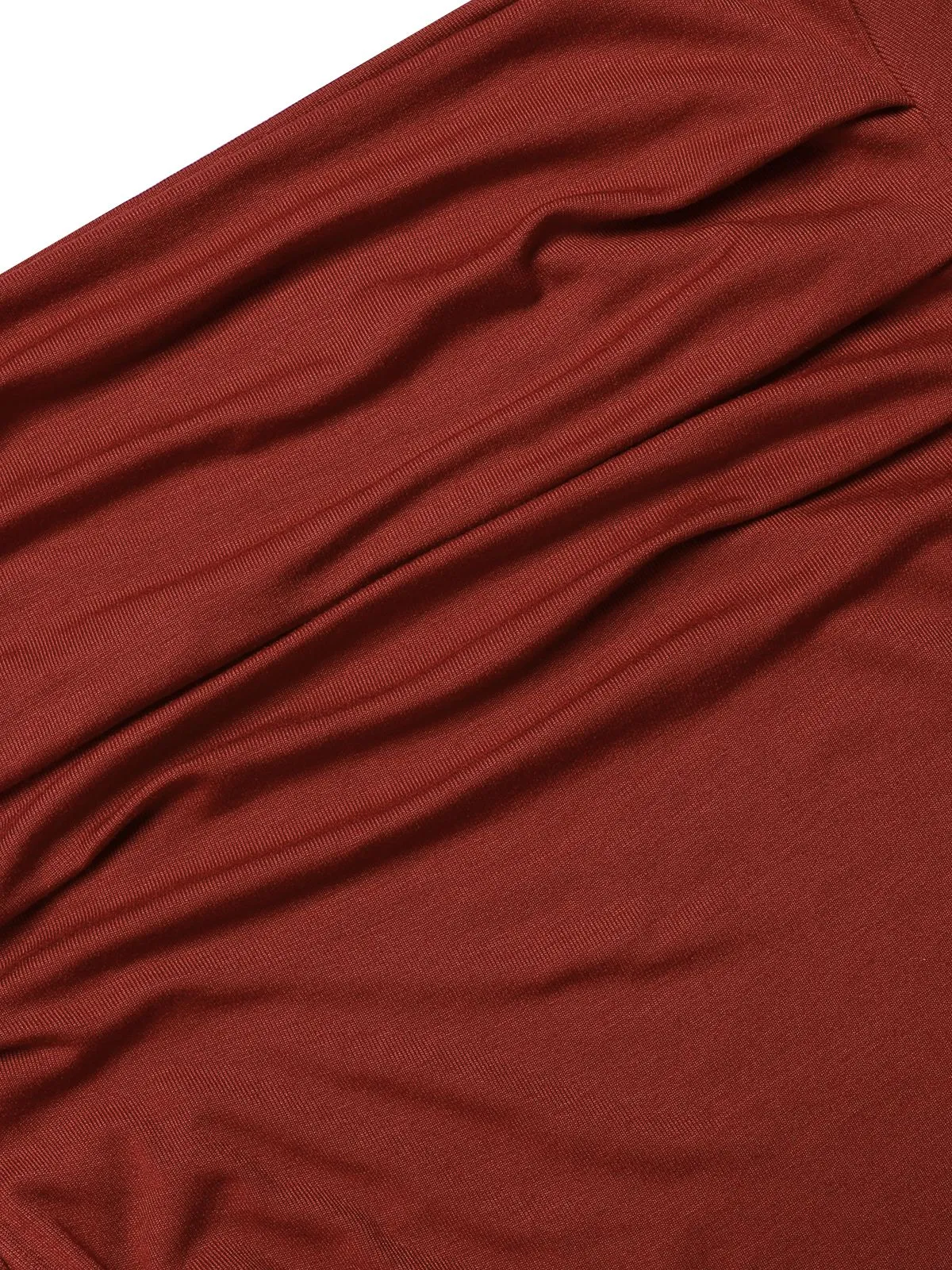 Wine Red 1930s Pleated Long Sleeve Solid Dress sold by Retro Stage product image thumbnail 4