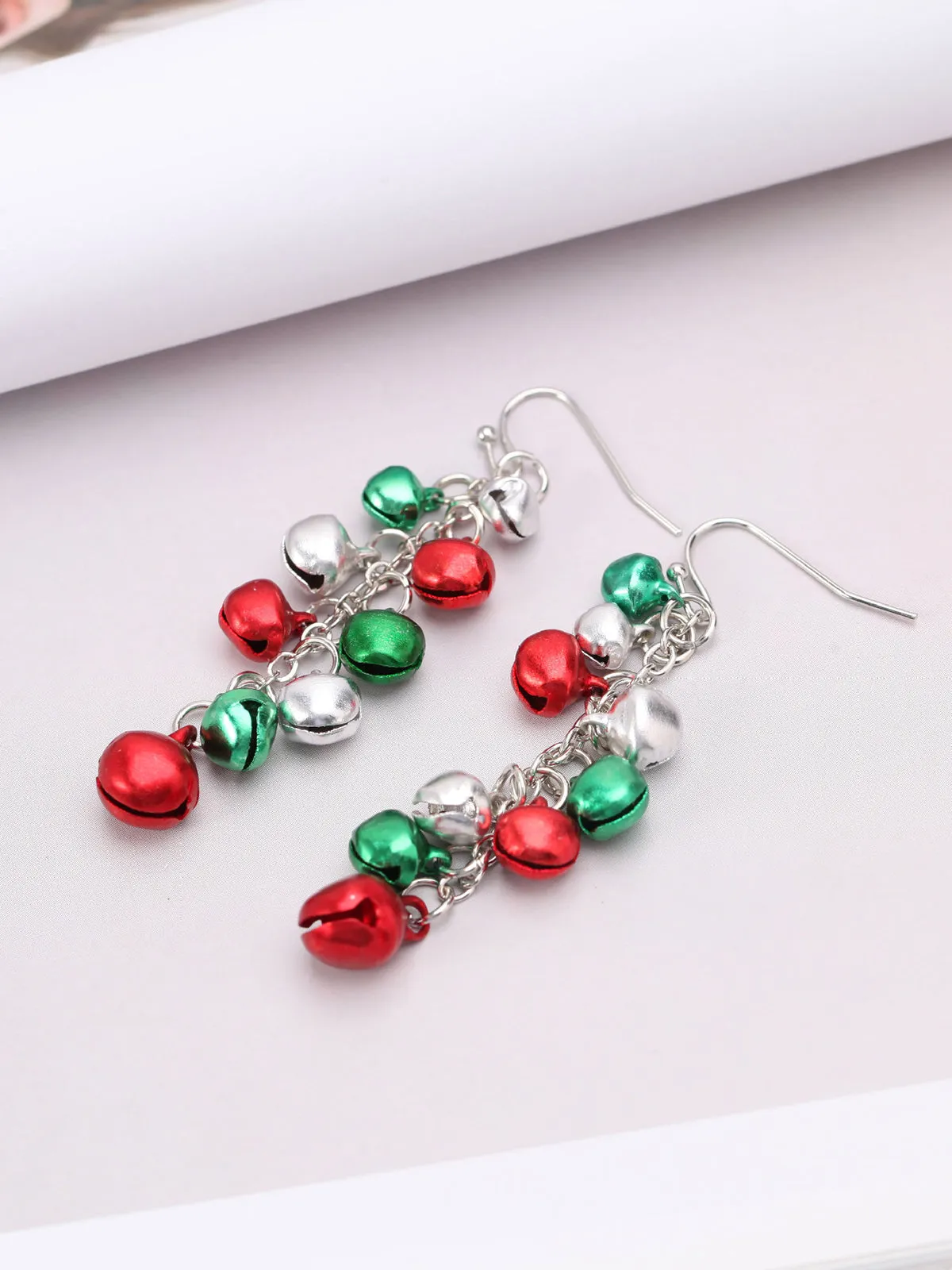 Christmas Contrast Red Green Bells Earrings sold by Retro Stage product image thumbnail 2