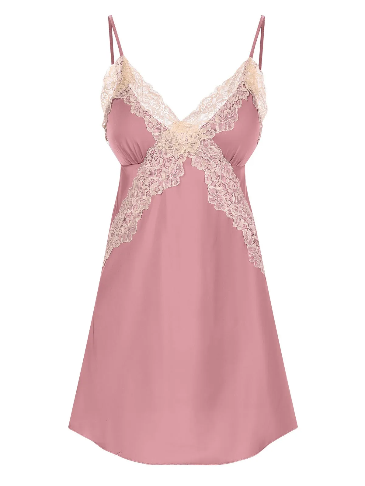 1970s Spaghetti Strap Lace Patchwork Nightgown sold by Retro Stage product image thumbnail 5