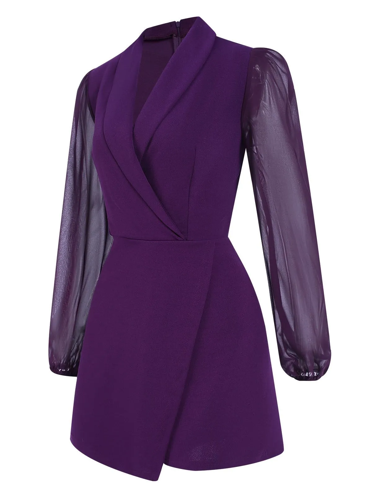 1950s Solid Translucent Sleeve Patchwork Romper sold by Retro Stage product image thumbnail 3