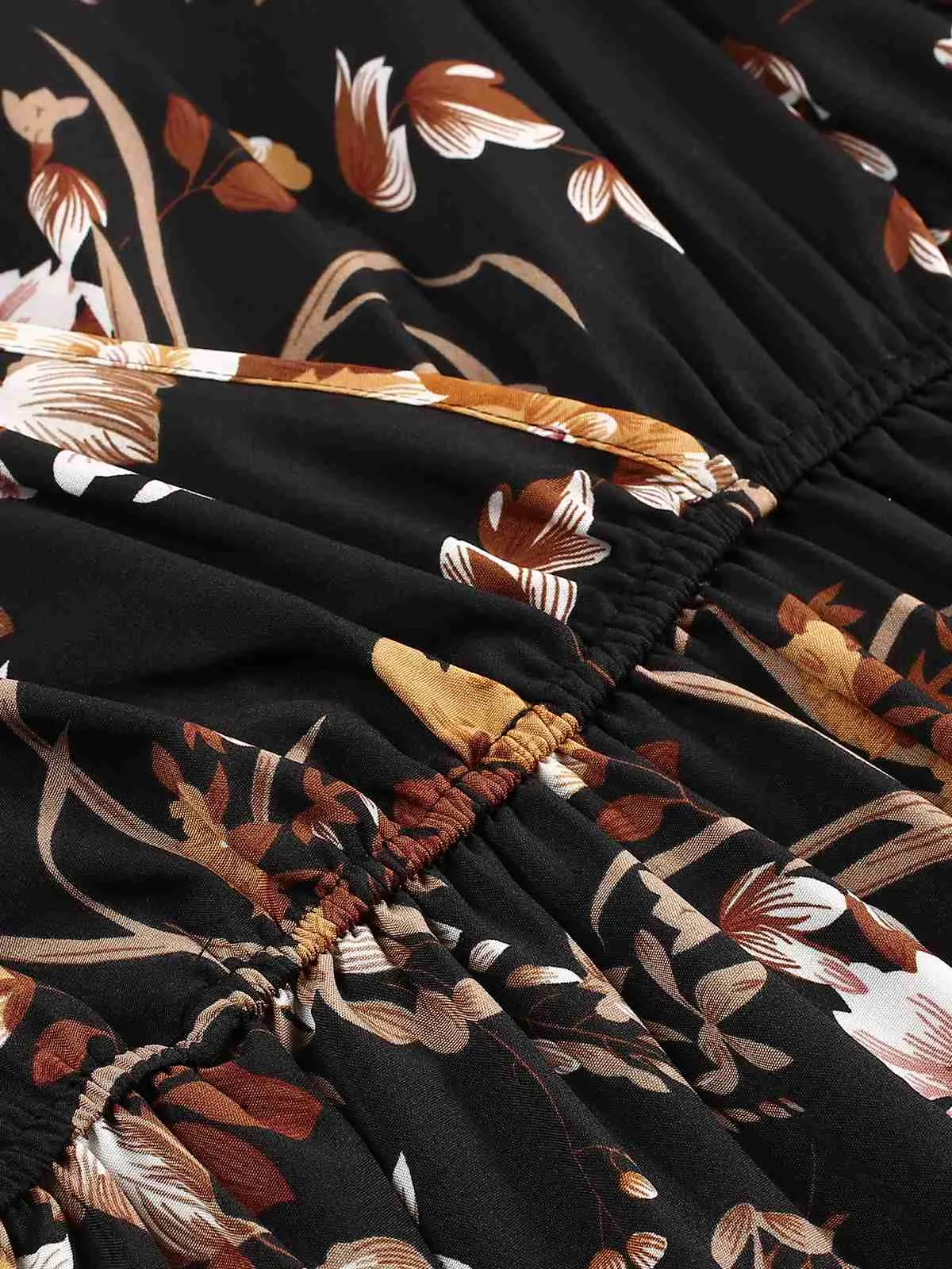 1940s Floral Print V-Neck Wrap Long Sleeve Dress sold by Retro Stage product image thumbnail 4