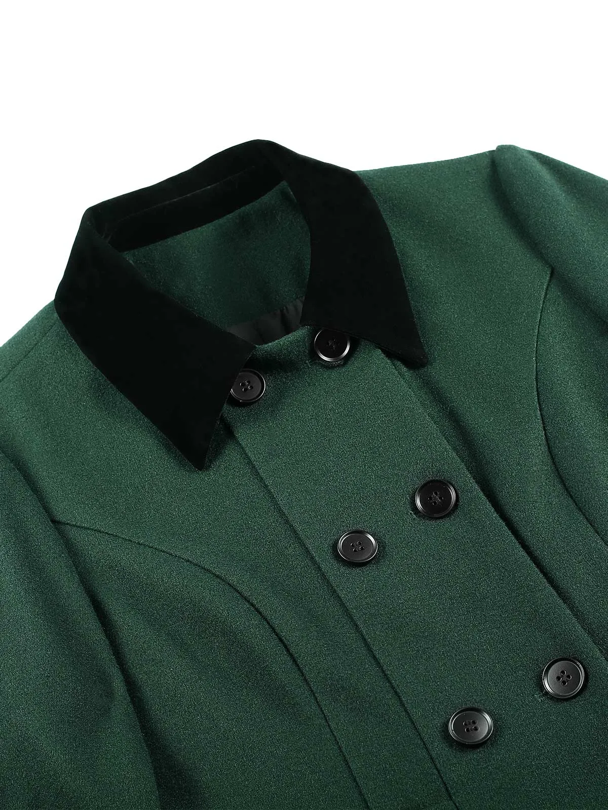 Green 1930s Double-Breasted Belted Coat With Cape sold by Retro Stage product image thumbnail 5