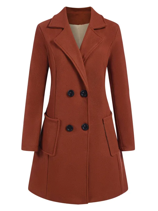 1950s Solid Double Breasted Lapel Skater Coat sold by Retro Stage