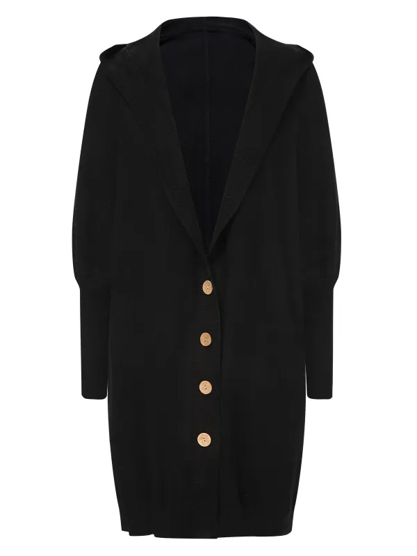 1940s Solid Knit Hooded Cardigan sold by Retro Stage