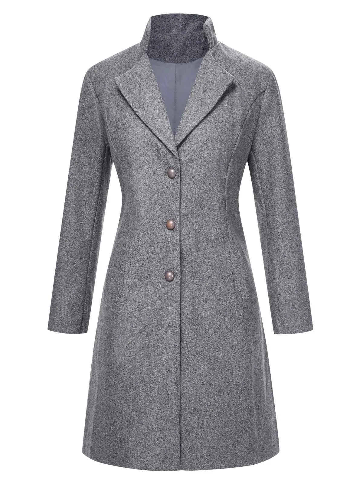 1960s Solid Stand Collar Lapel Coat sold by Retro Stage