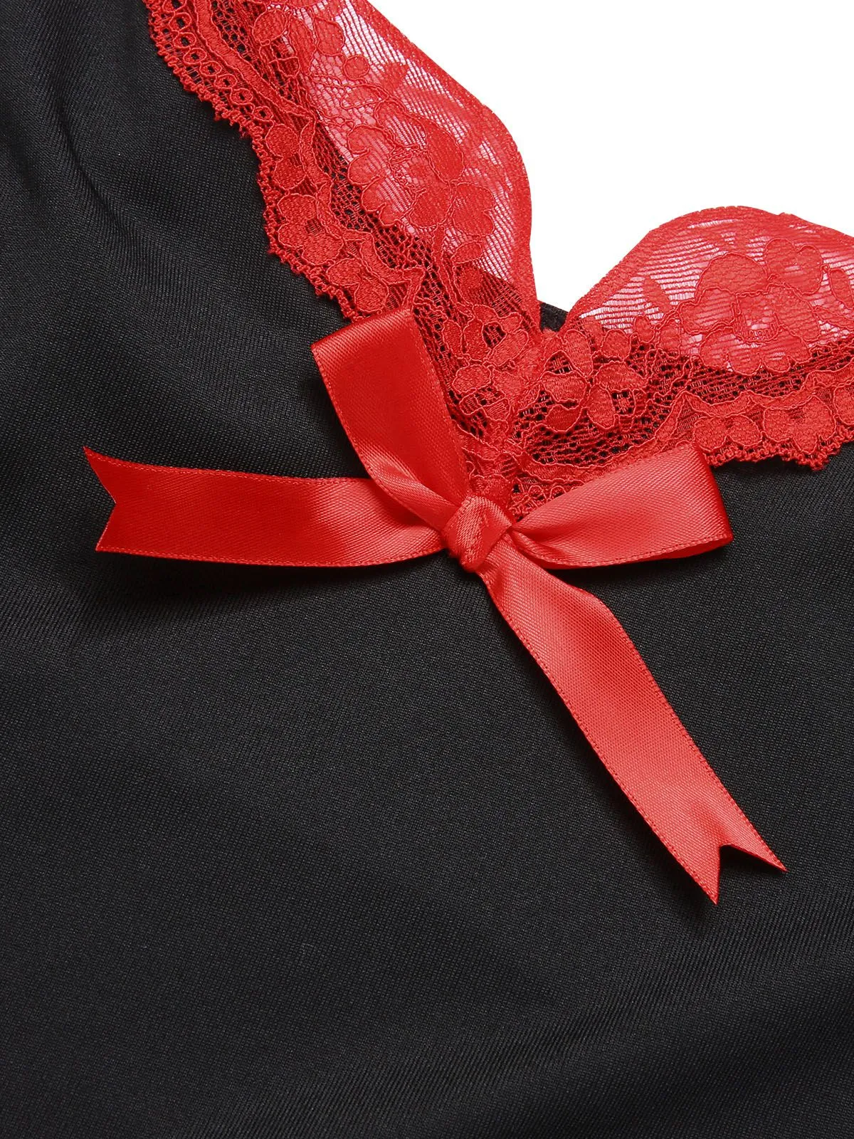 1970s Spaghetti Strap Bow Lace Patchwork Nightgown sold by Retro Stage product image thumbnail 5