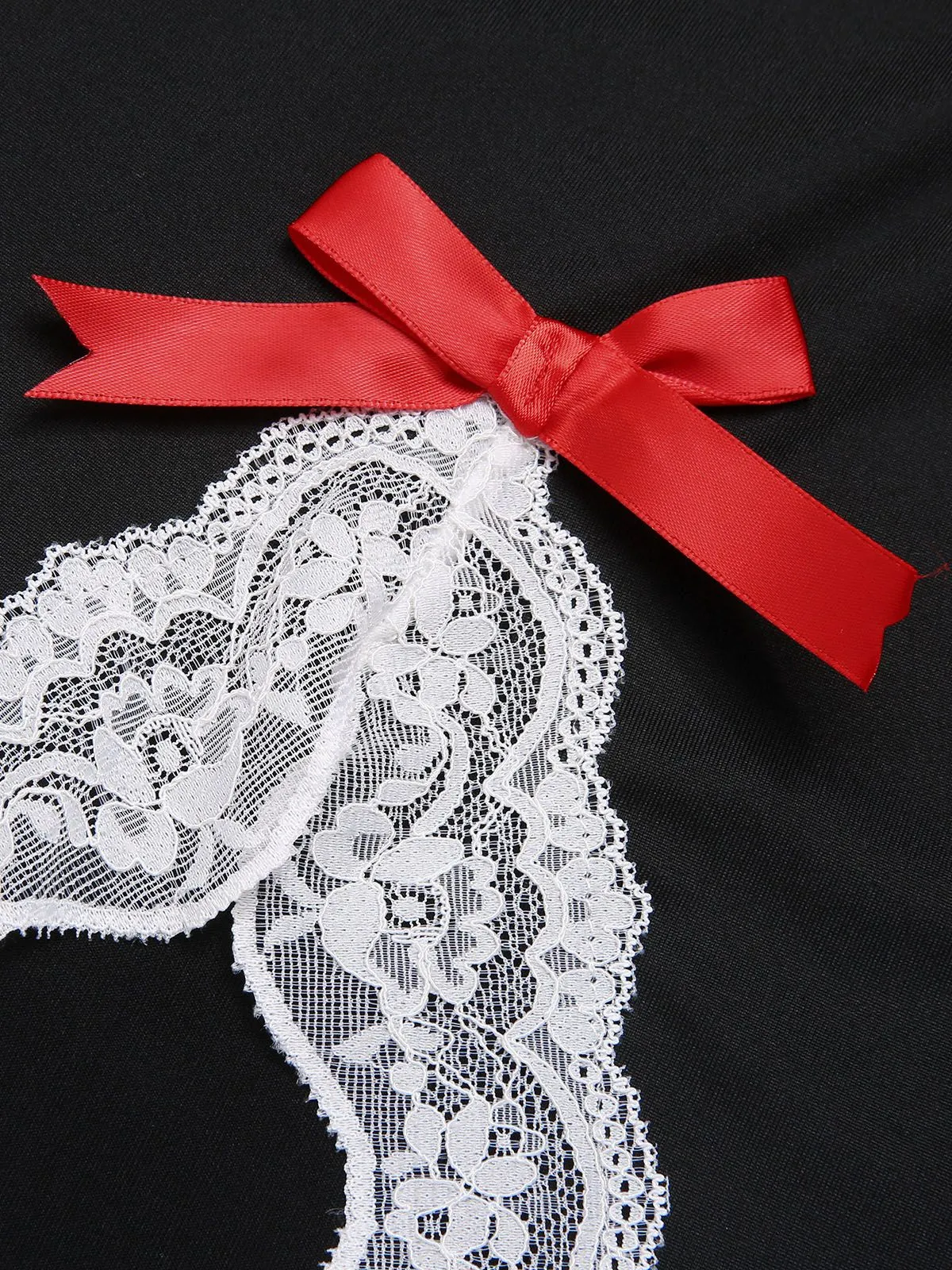 1970s Spaghetti Strap Bow Lace Patchwork Nightgown sold by Retro Stage product image thumbnail 4