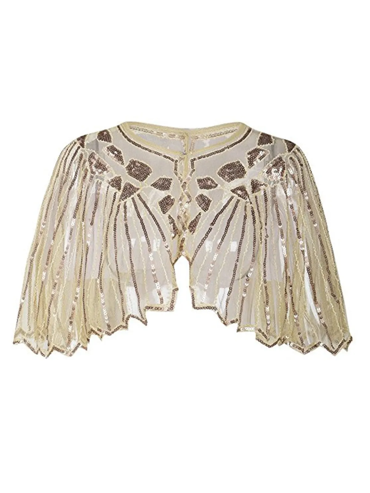 1920s Geometric Sequined Short Cape sold by Retro Stage product image thumbnail 2