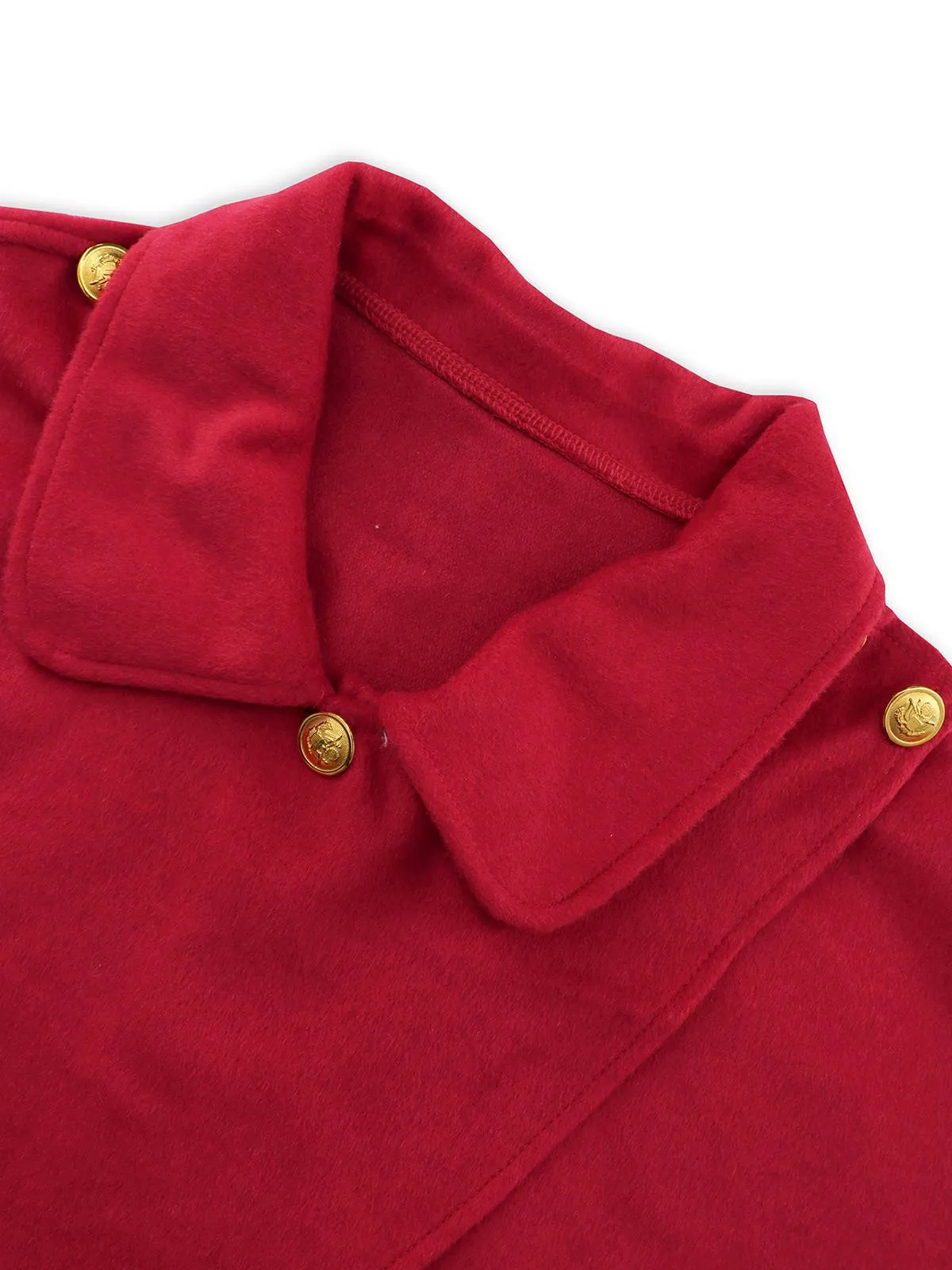 Red 1950s Solid Lapel Cloak Coat sold by Retro Stage product image thumbnail 4