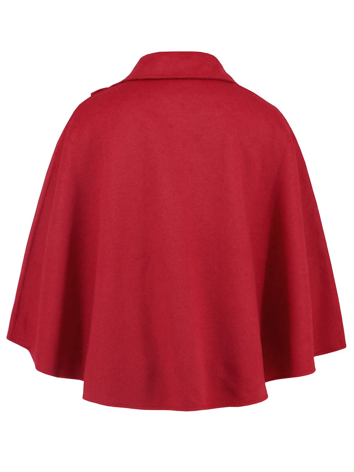 Red 1950s Solid Lapel Cloak Coat sold by Retro Stage product image thumbnail 3