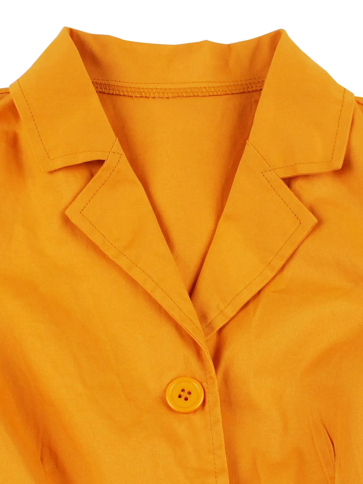 Turmeric 1950s Buttoned Lapel Belted Dress sold by Retro Stage product image thumbnail 3
