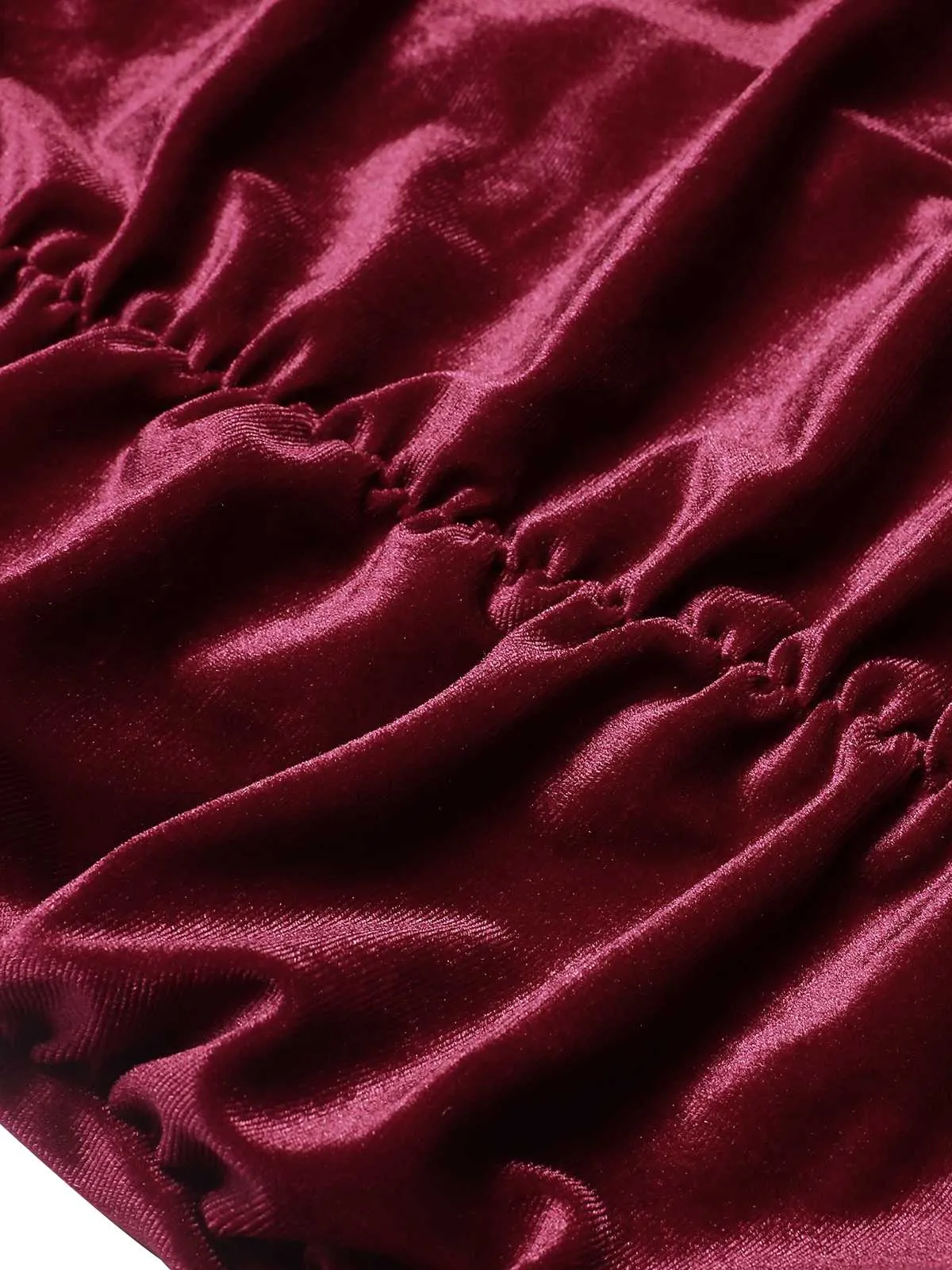 Wine Red 1930s Ruffled Hem Pleated Dress sold by Retro Stage product image thumbnail 4