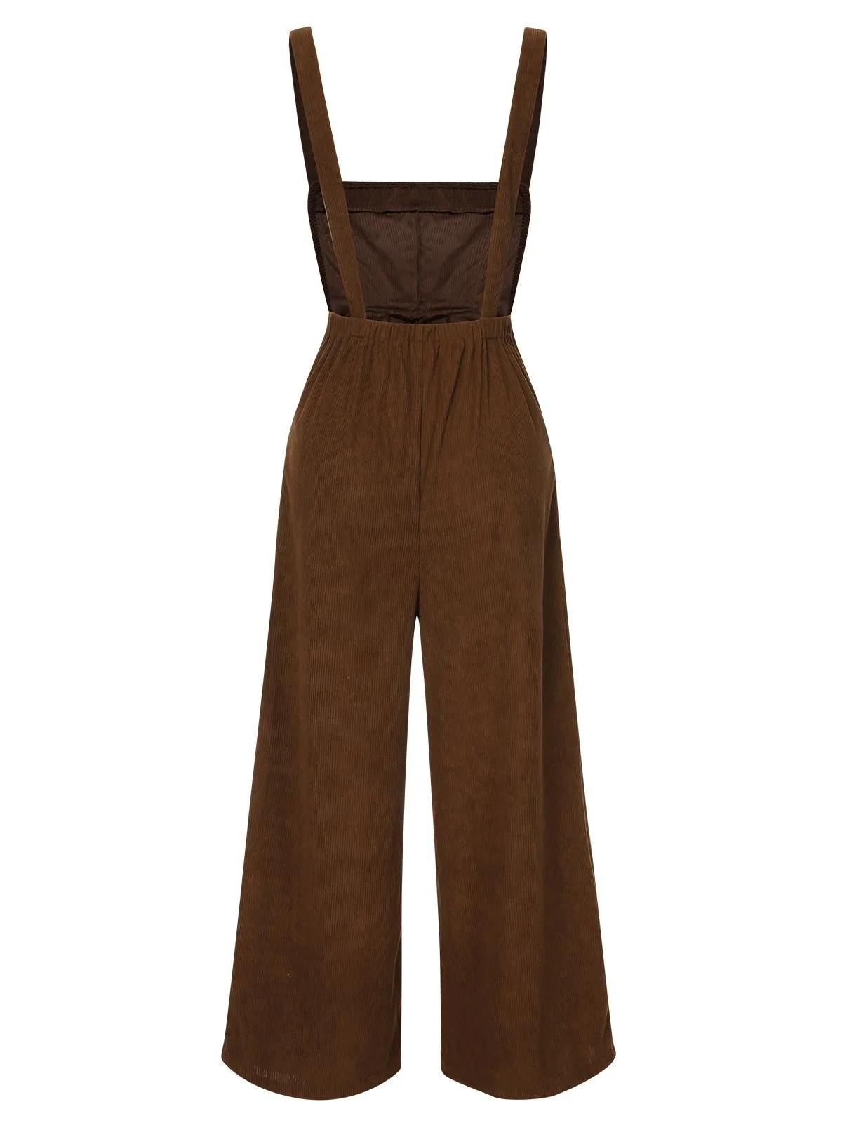 Brown 1930s Solid Corduroy Bib Jumpsuit sold by Retro Stage product image thumbnail 2