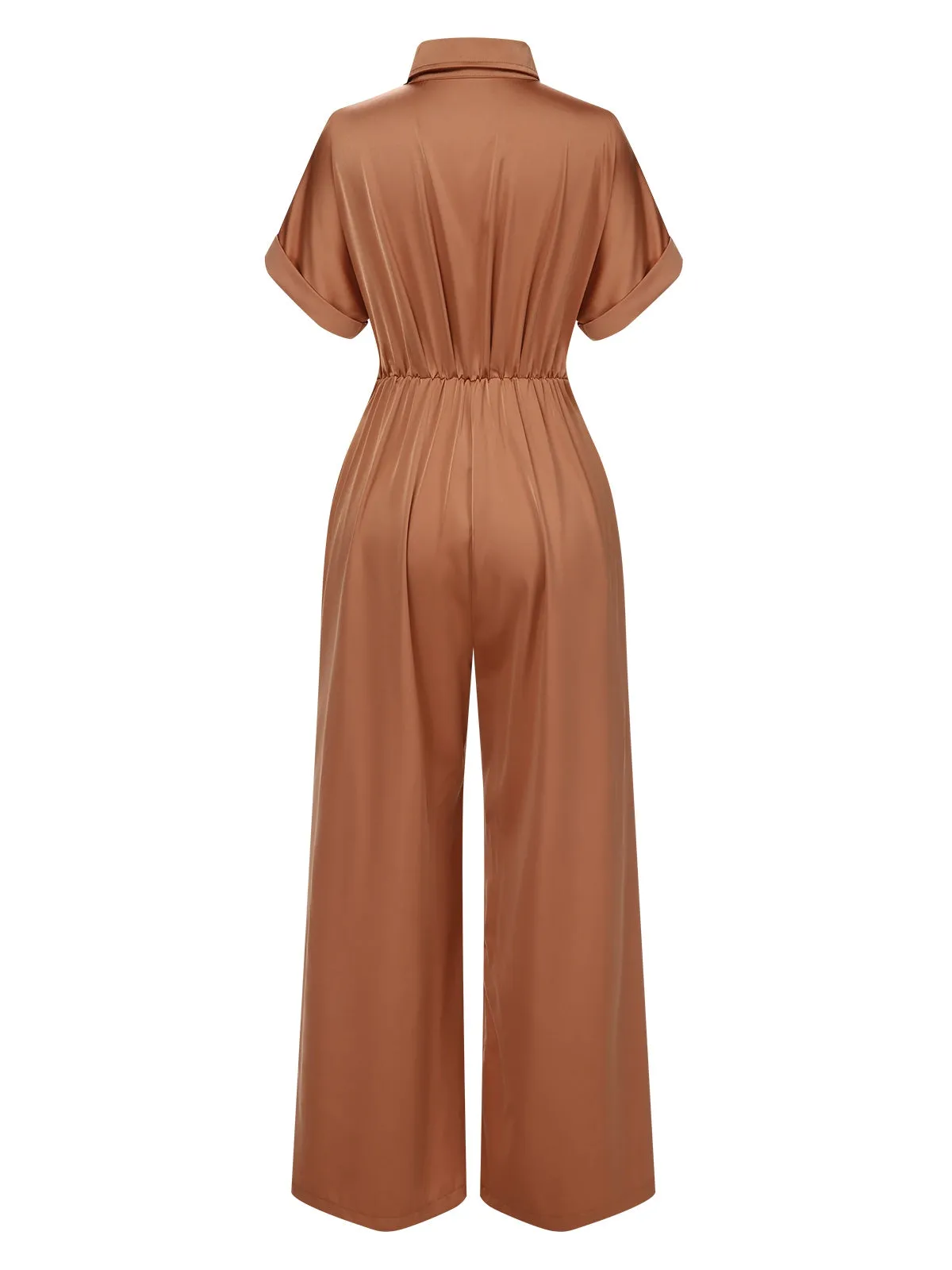 Light Brown 1930s Solid Belted Jumpsuit sold by Retro Stage product image thumbnail 3