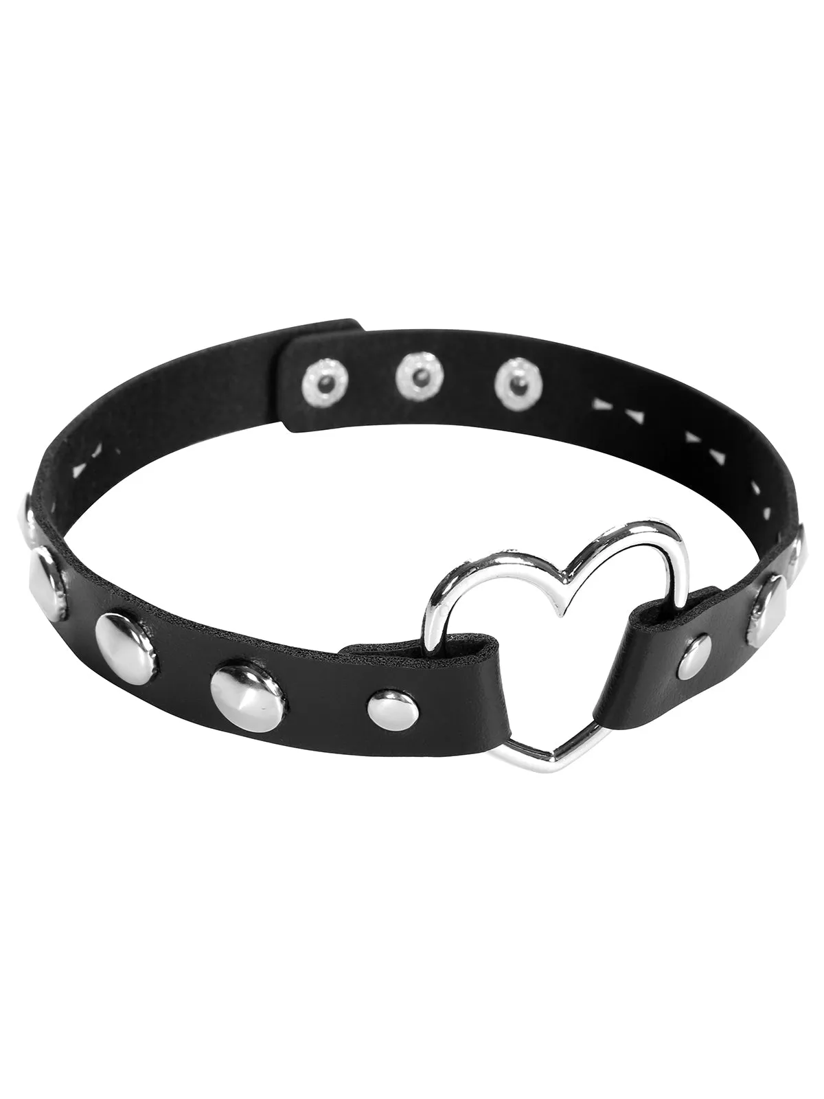 Punk Studded Leather Choker Necklace sold by Retro Stage product image thumbnail 2