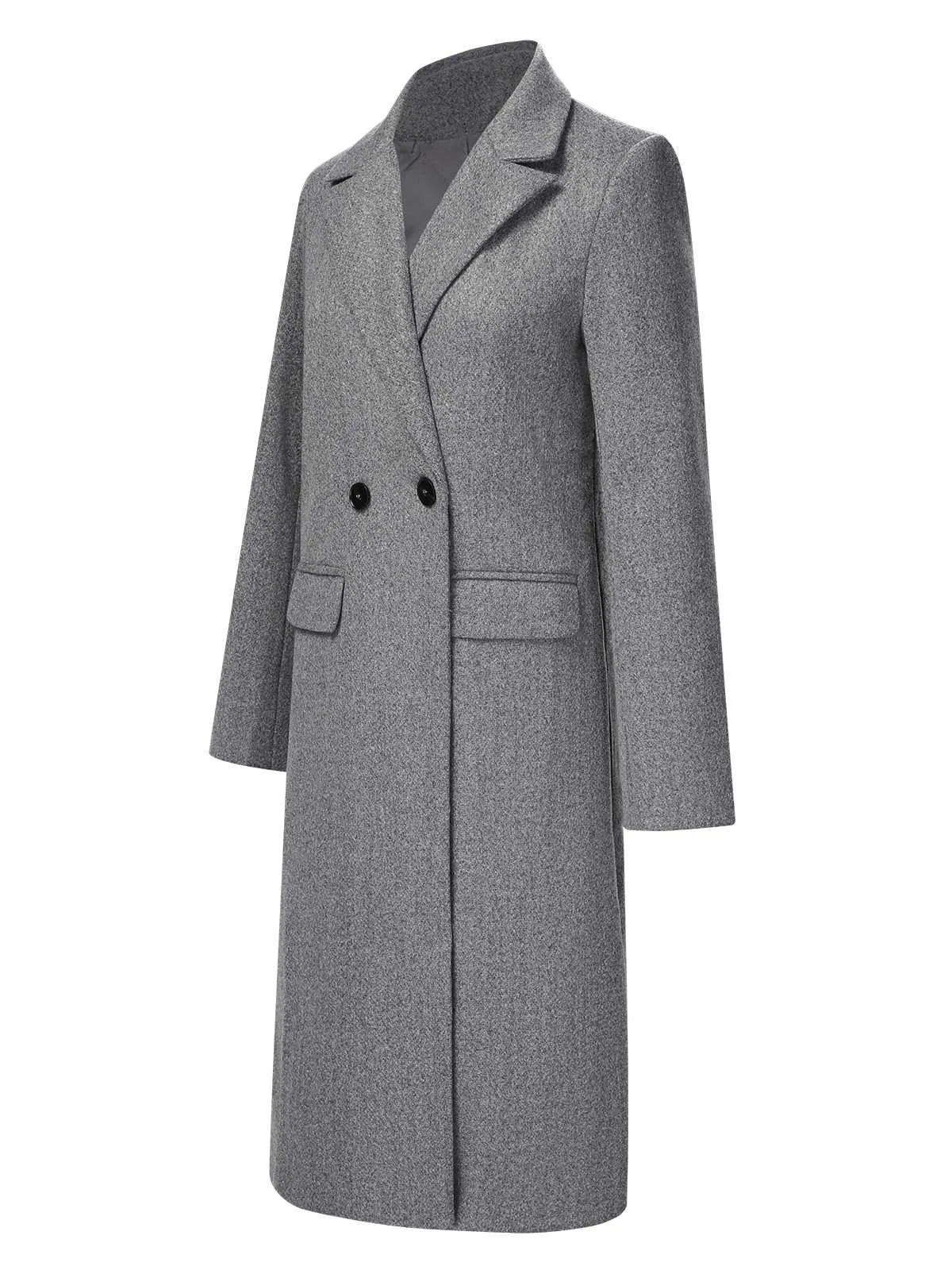 Gray 1960s Over Knee Lapel Coat sold by Retro Stage product image thumbnail 3