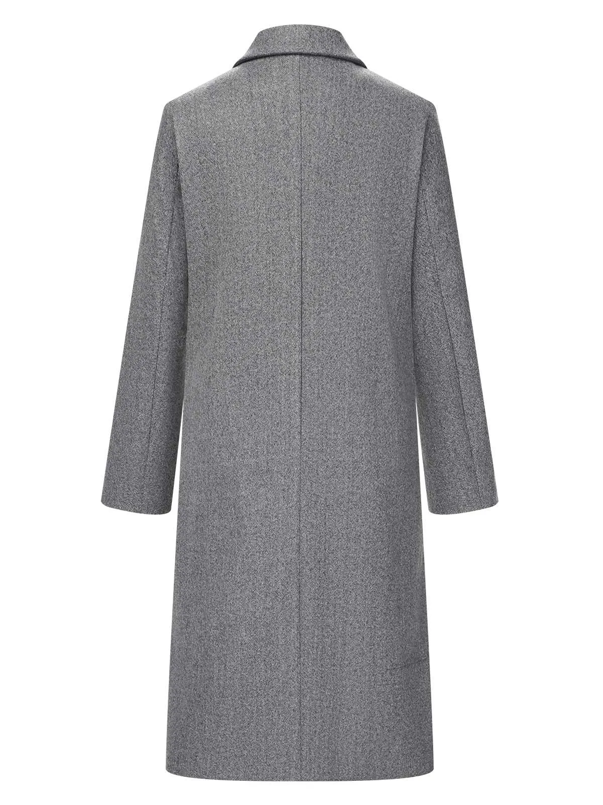 Gray 1960s Over Knee Lapel Coat sold by Retro Stage product image thumbnail 2