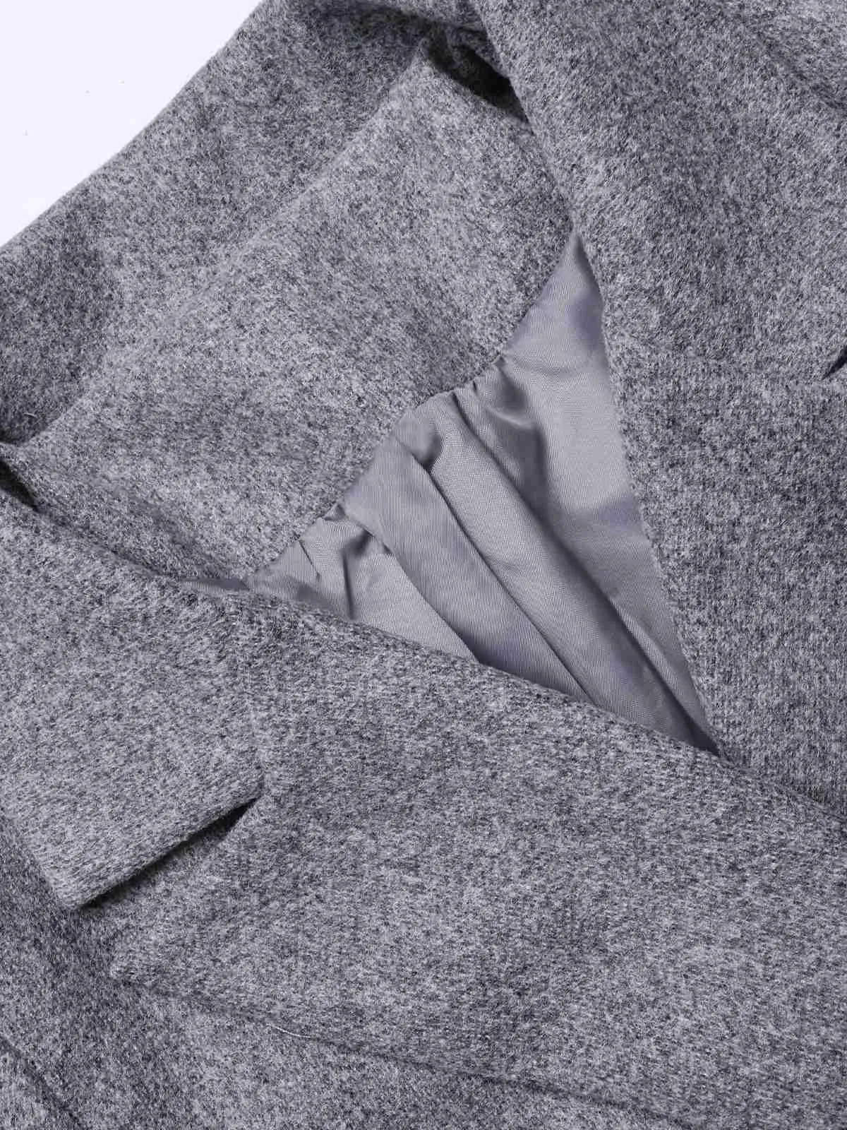 Gray 1960s Over Knee Lapel Coat sold by Retro Stage product image thumbnail 4