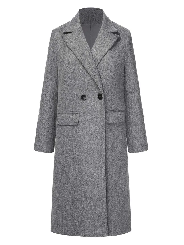Gray 1960s Over Knee Lapel Coat sold by Retro Stage