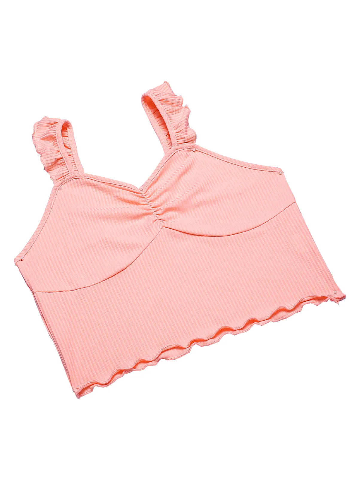 Pink 1930s Solid Ruffles Straps Pajamas sold by Retro Stage product image thumbnail 4