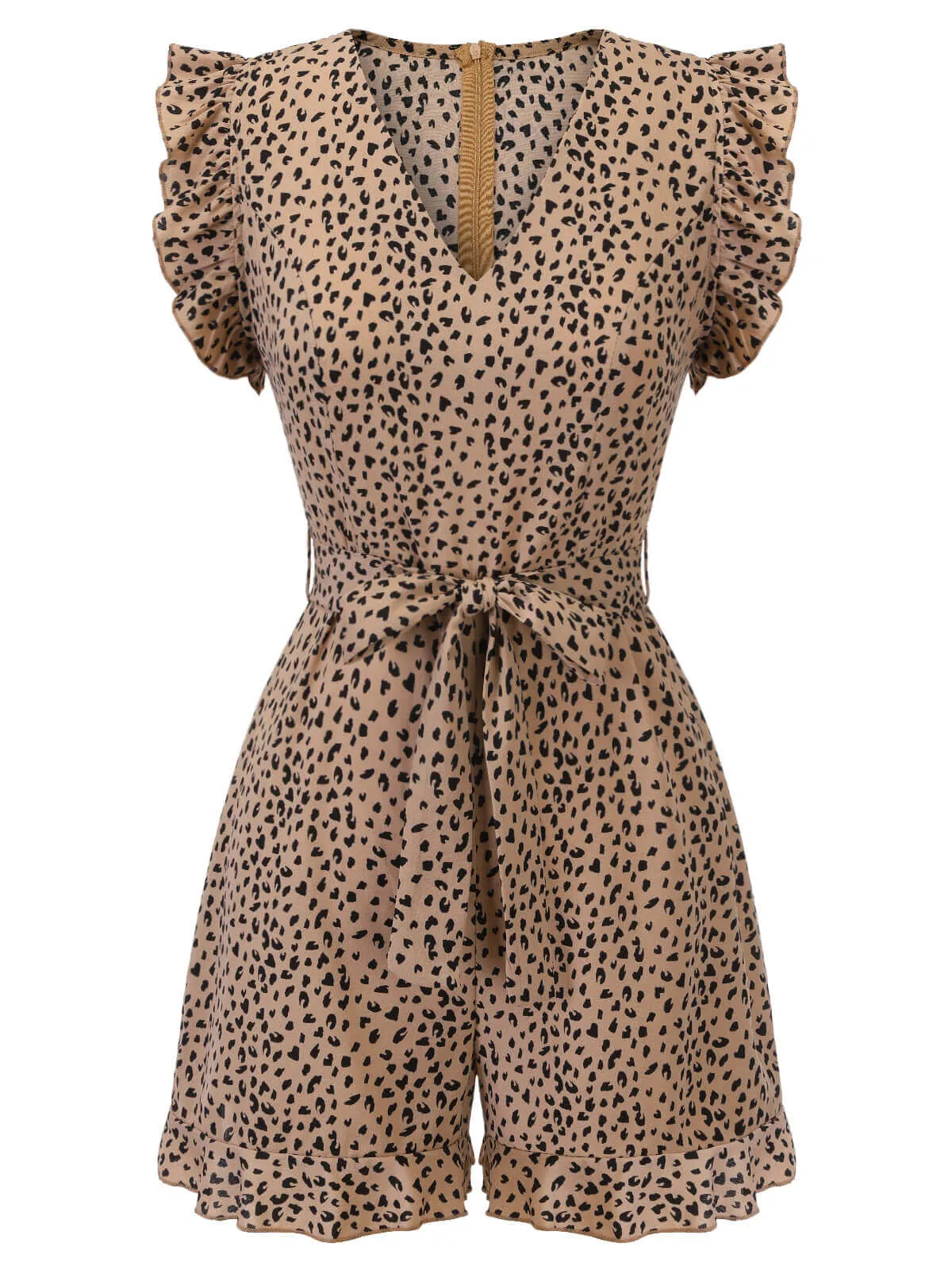 1930s Leopard Print Mullet Sleeves V-neck Romper sold by Retro Stage product image thumbnail 5