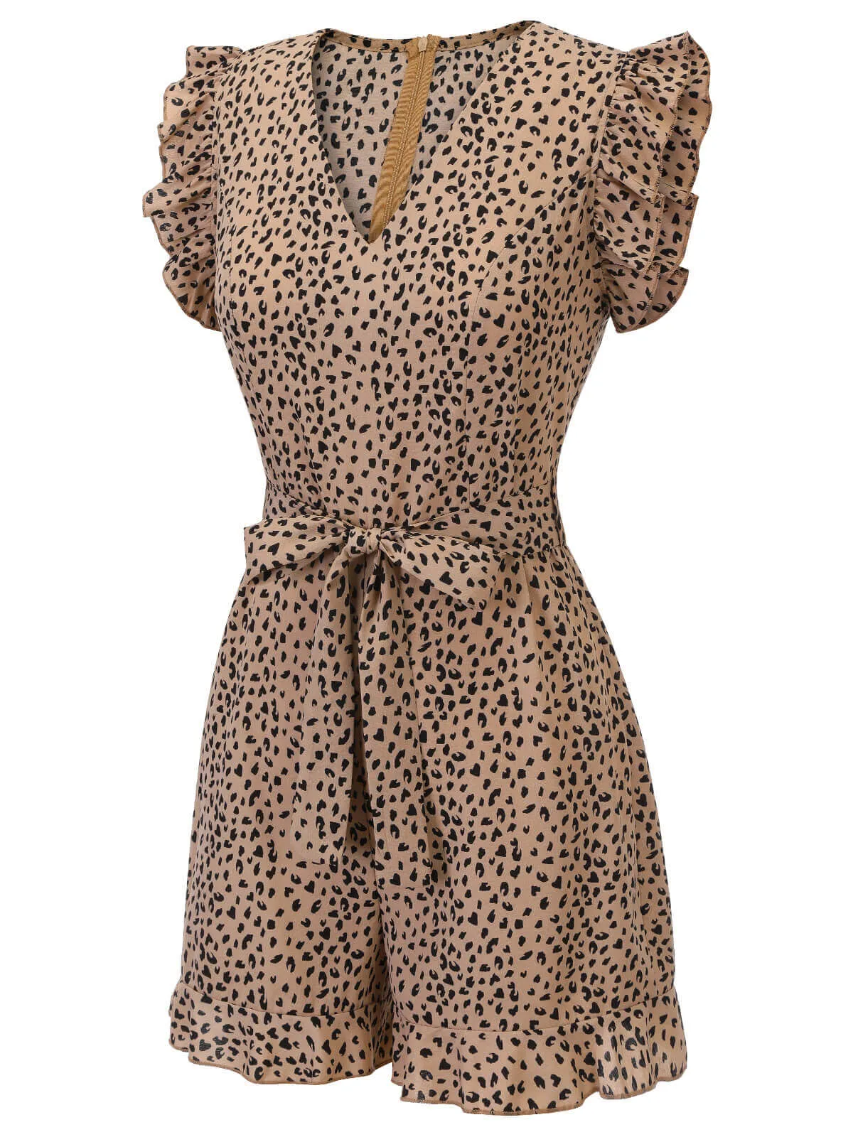 1930s Leopard Print Mullet Sleeves V-neck Romper sold by Retro Stage product image thumbnail 3