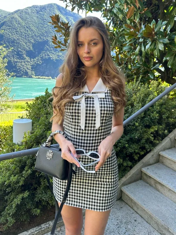 1960s Acetate Gingham Plaid Shift Dress sold by Retro Stage