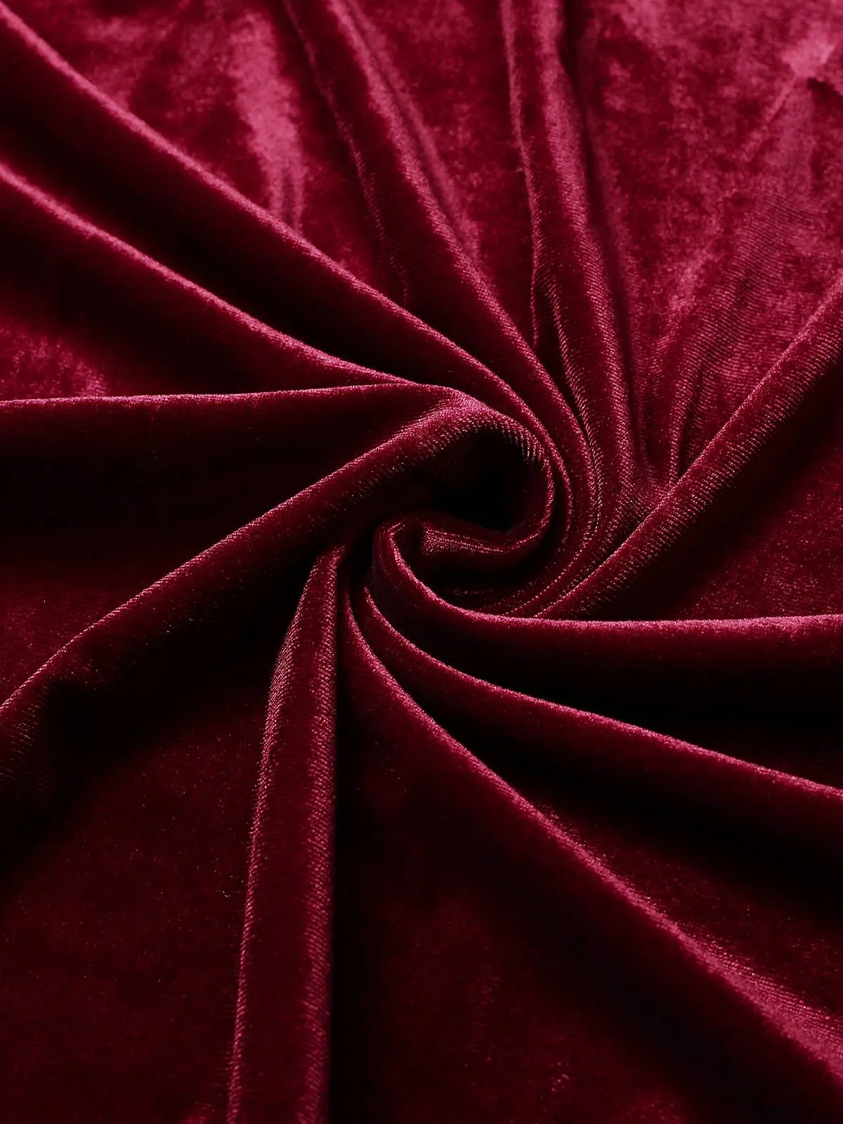 Wine Red 1940s Long Sleeves Velvet Ruched Dress sold by Retro Stage product image thumbnail 4