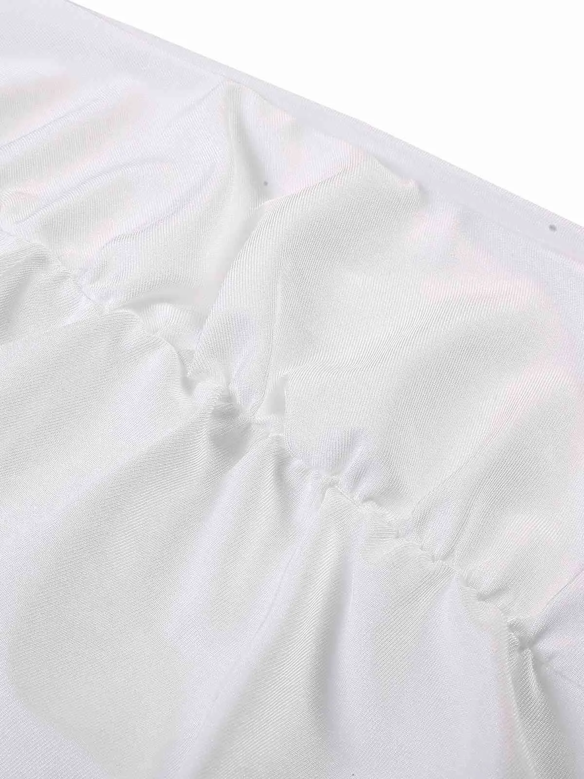 White 1960s Sequins Splicing Slit Dress sold by Retro Stage product image thumbnail 4