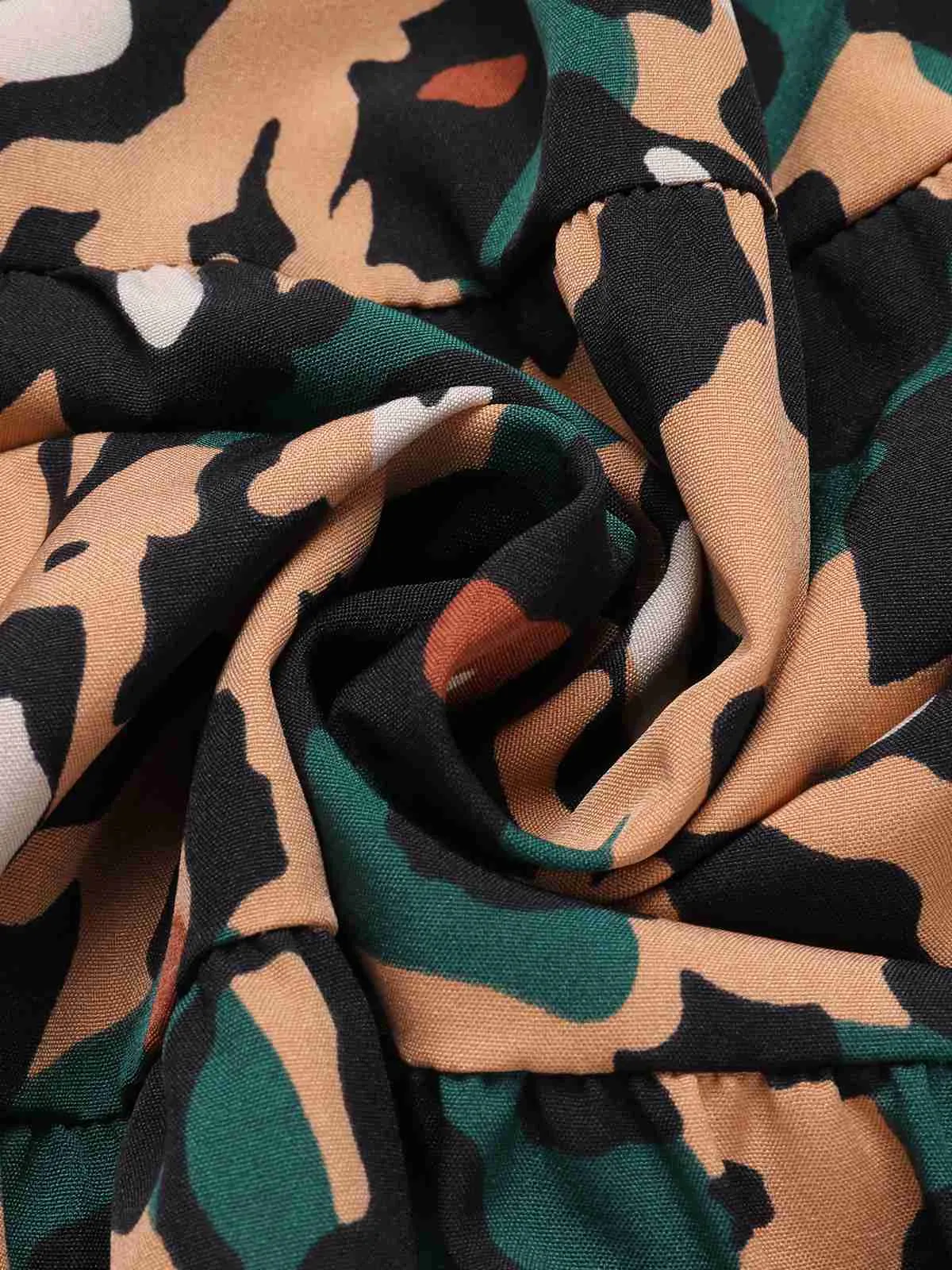 Multicolor 1940s Leopard V-Neck Layered Dress sold by Retro Stage product image thumbnail 4